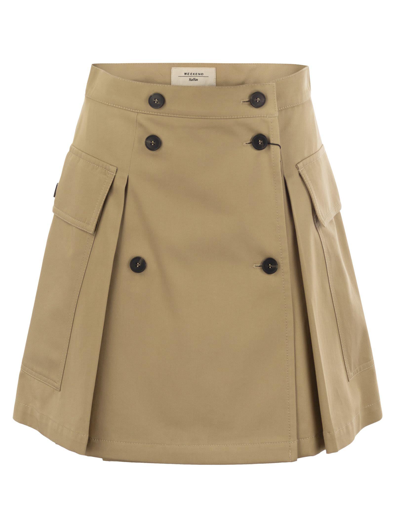 Weekend MaxMara ZEBIO コットン ショート スカート 関税送料込 Weekend Max Mara - ゼビオ・コットン・ラップフロント