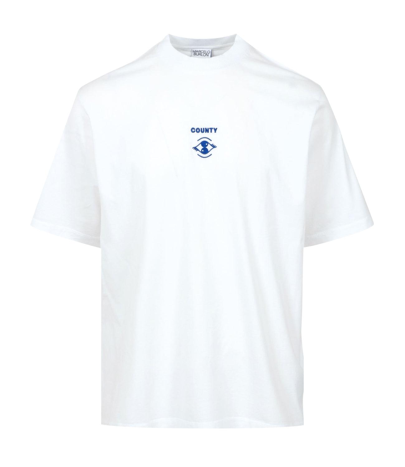 MARCELO BURLON｜SHORT-SLEEVED ROUND NECK T-SHIRTS (CMAA0 Marcelo Burlon Embroidered-Logo Detail T-Shirt, Size X-Small
