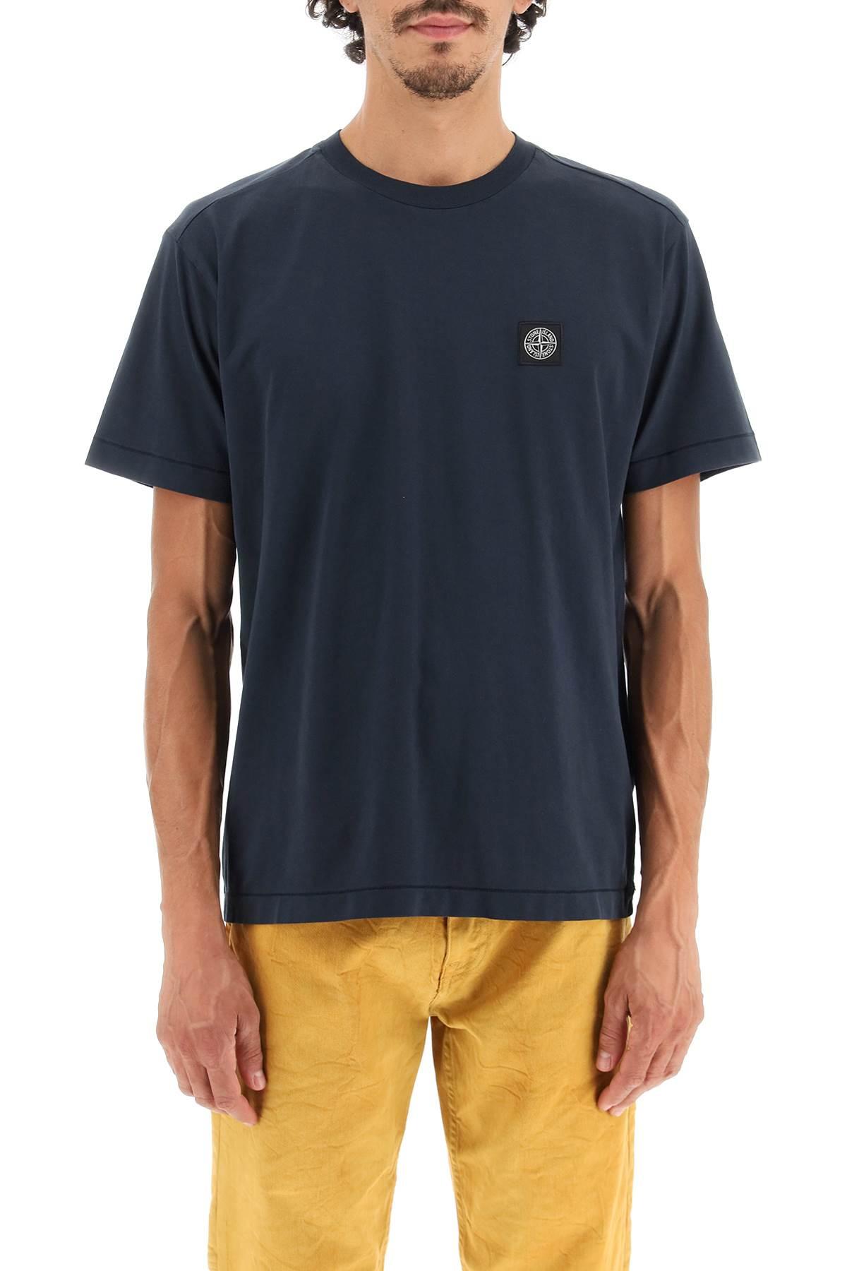 Stone Island T-shirt With Logo Patch in Blue for Men | Lyst
