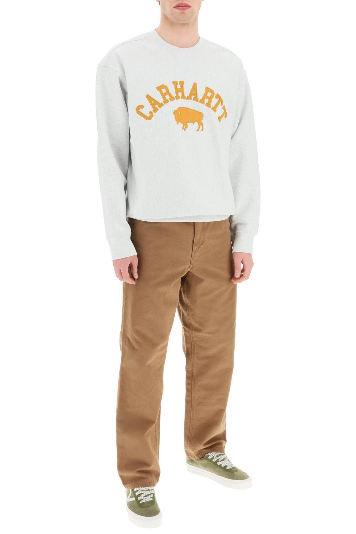 Carhartt WIP Crewneck Sweatshirt Featuring Maxi Embroidered Logo M Grey  Cotton in White for Men | Lyst
