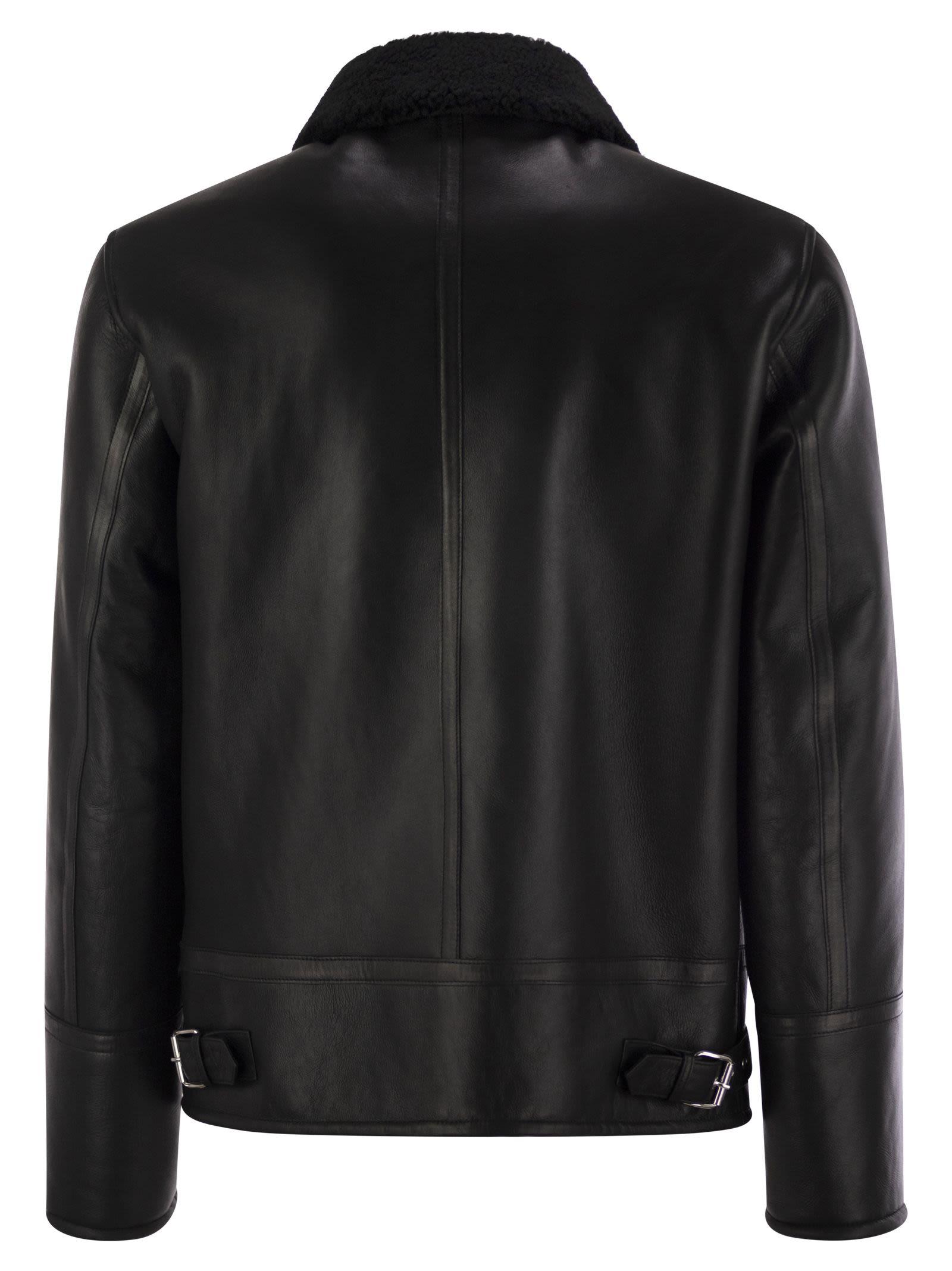 Dondup Regular Shearling Jacket in Black for Men | Lyst