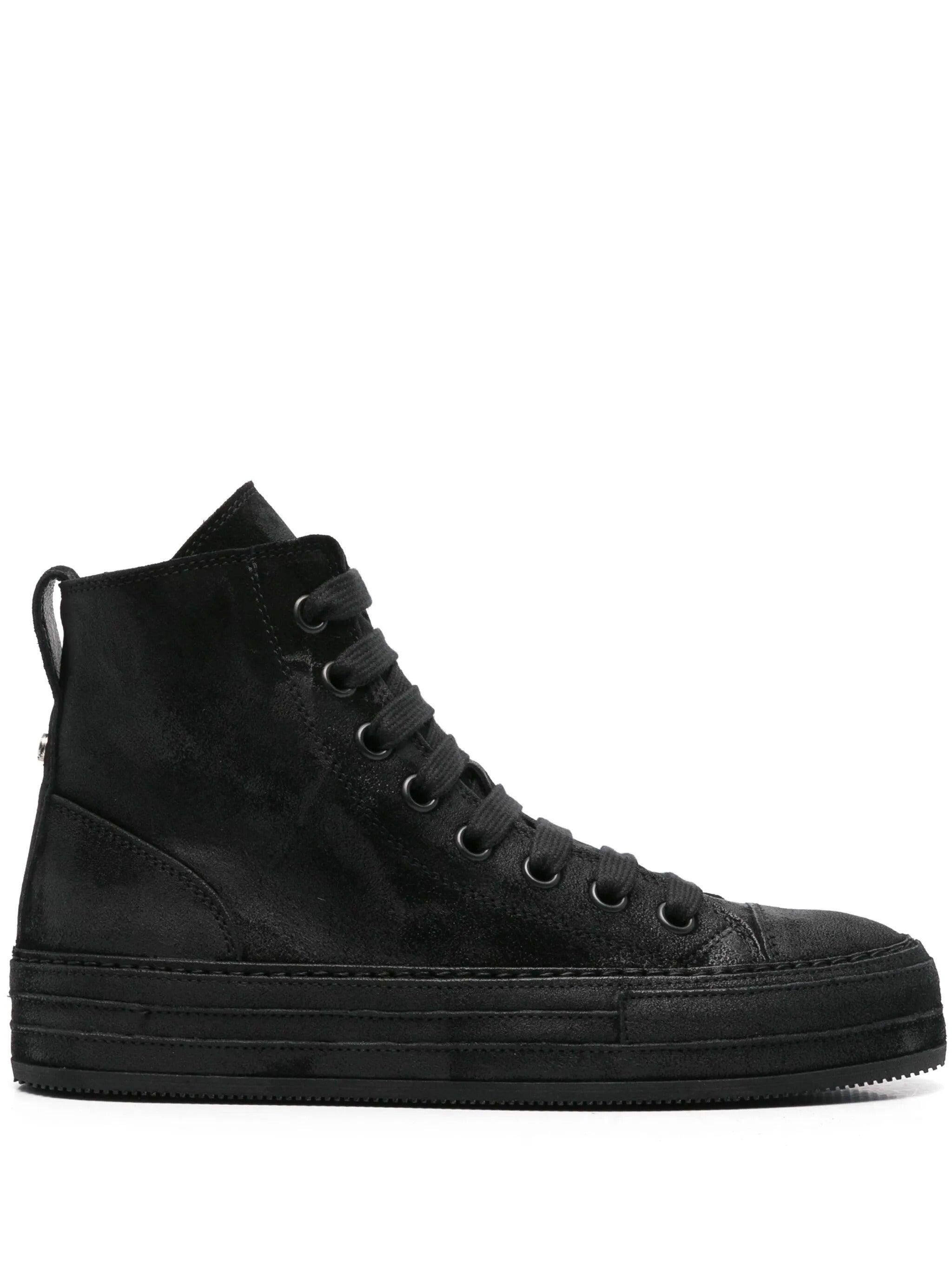 スニーカー ANN DEMEULEMEESTER Chalk Suede Sneakers Ann Demeulemeester 2007 Suede Sneakers with Goat Leather