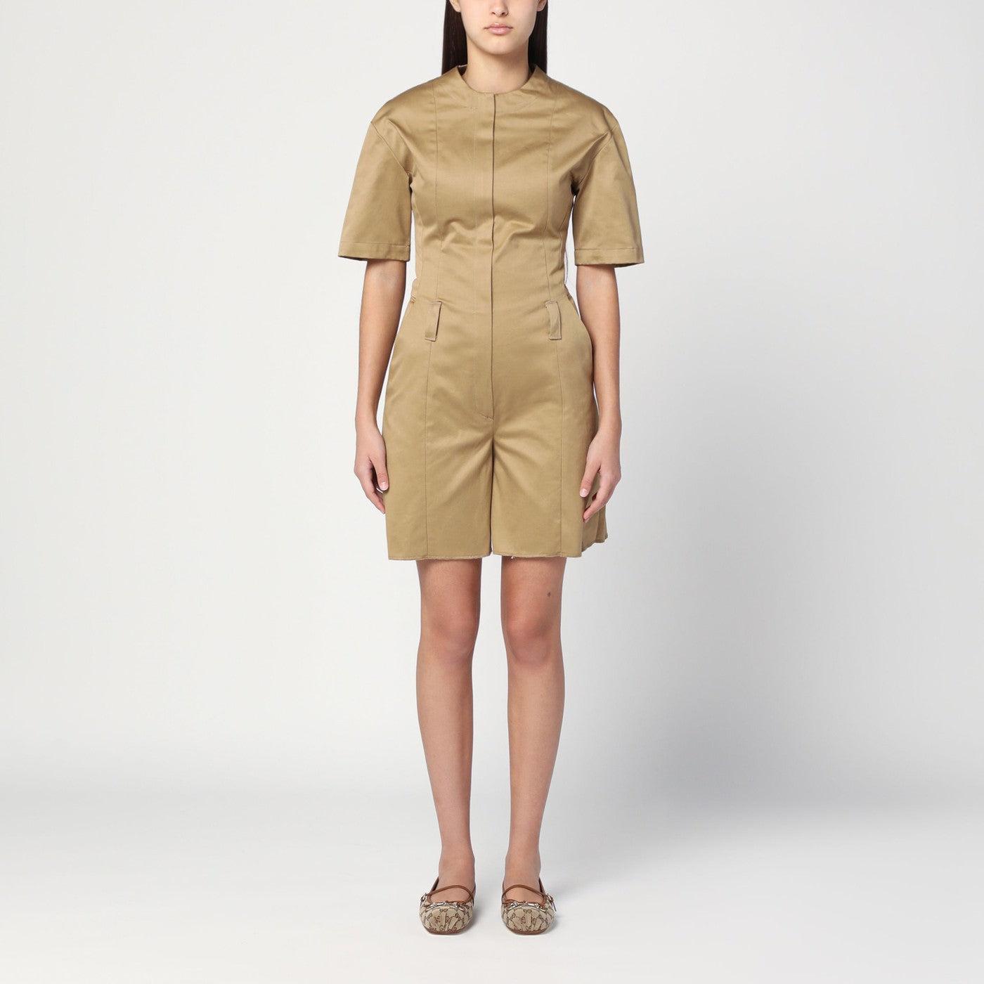 ワンピースその他 TheLatest Camel-coloured short jumpsuit in cotton THE LATEST Camel Coloured Short Jumpsuit in Natural | Lyst