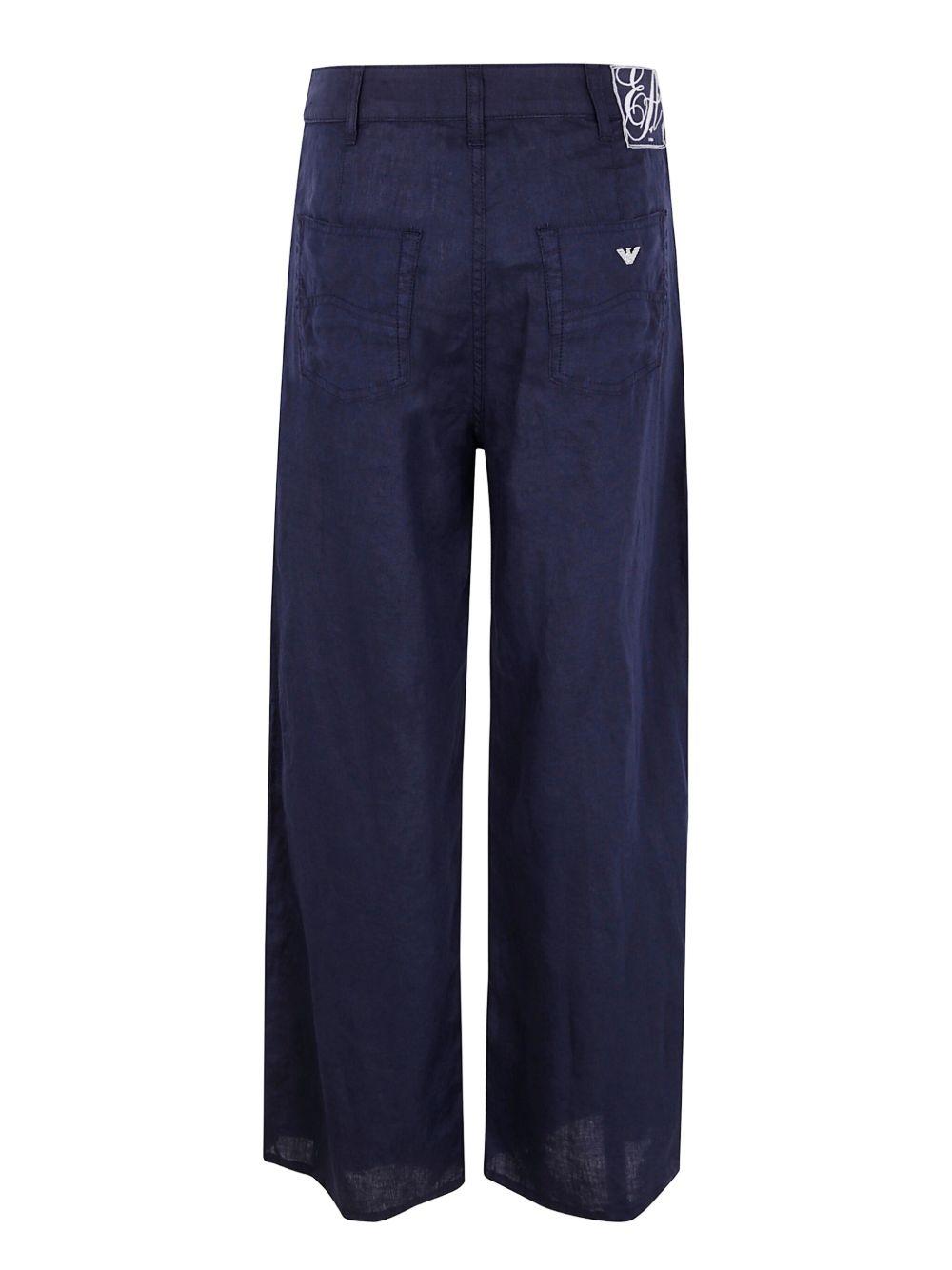 Emporio Armani Linen Trousers in Blue | Lyst