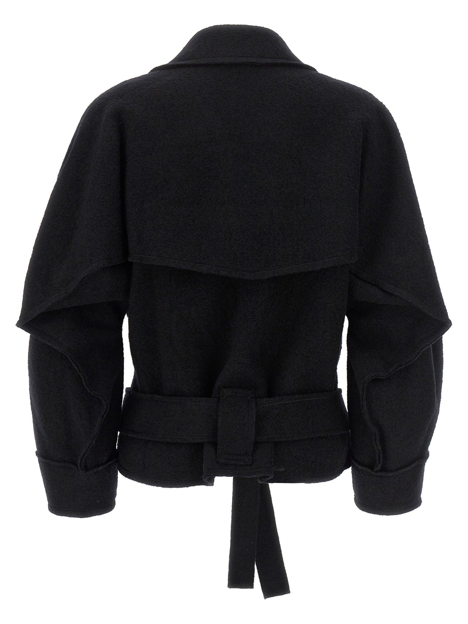 コート ISSEY MIYAKE 'Out of a Cube' short coat Issey Miyake 'Out Of A Cube' Short Coat in Black | Lyst