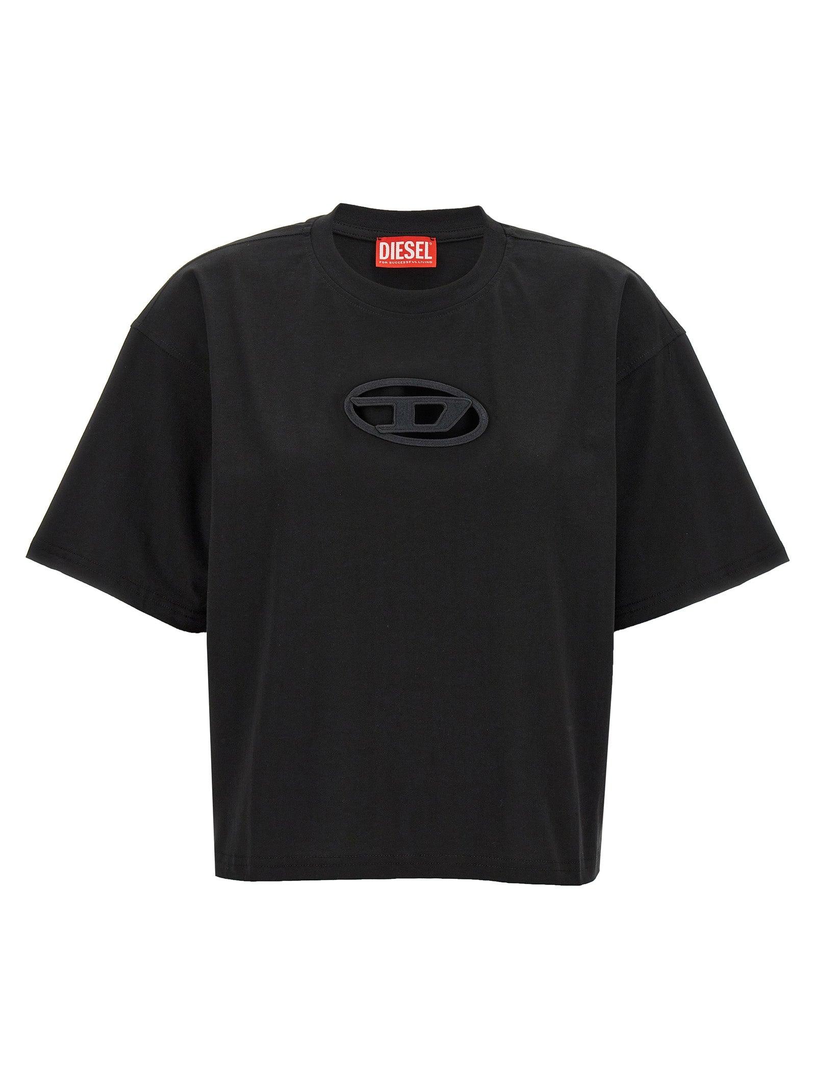 DIESEL T-Buxt Crop T-Shirt in Black | Lyst