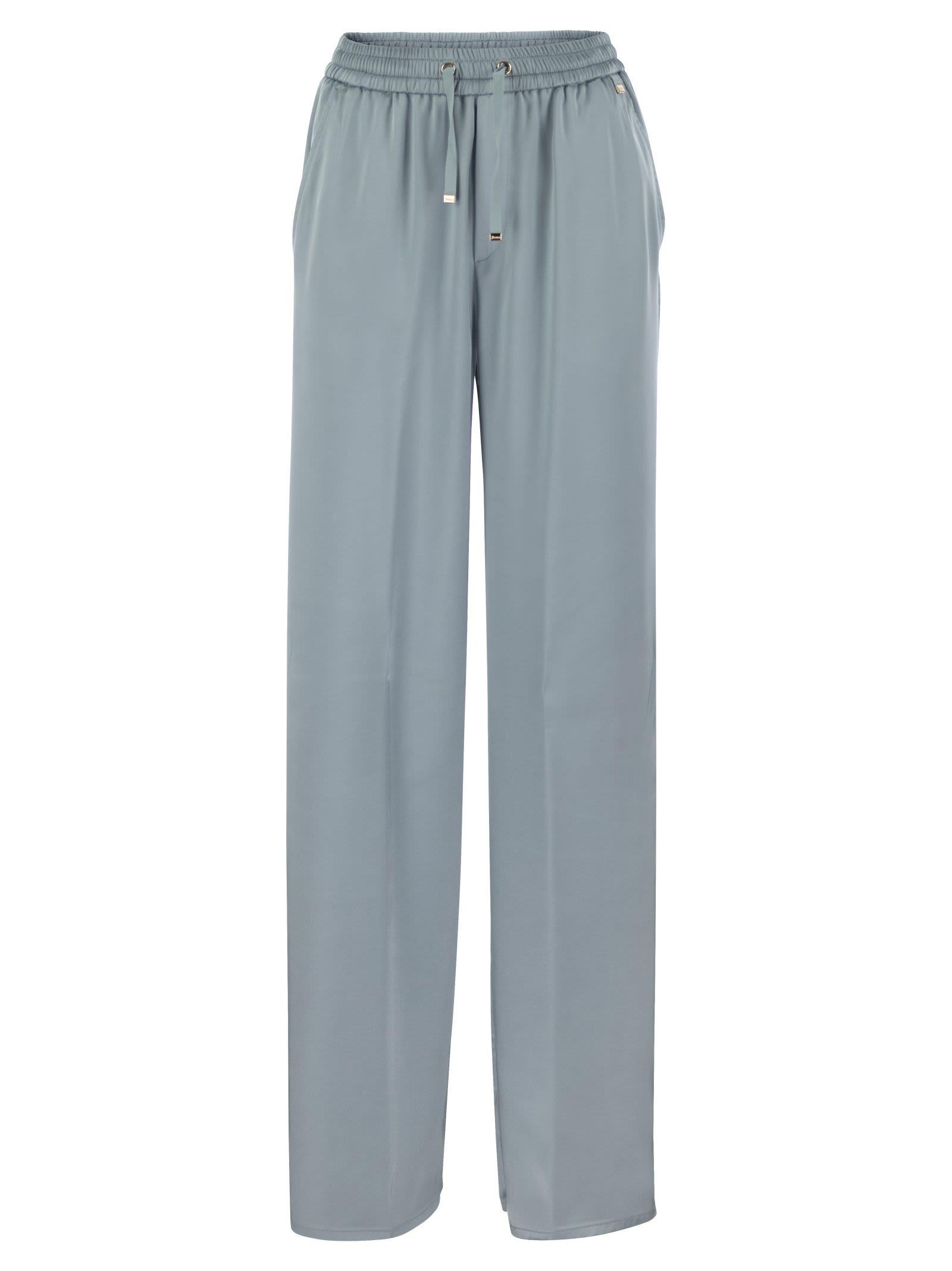 パンツ HERNO Satin trousers with elasticated waistband TROUSERS IN CASUAL SATIN in Sand for Women | Herno®