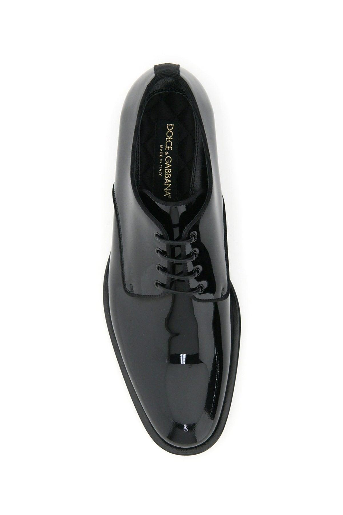 Dolce & Gabbana Raffaello Patent Lace-ups Black Leather for Men | Lyst
