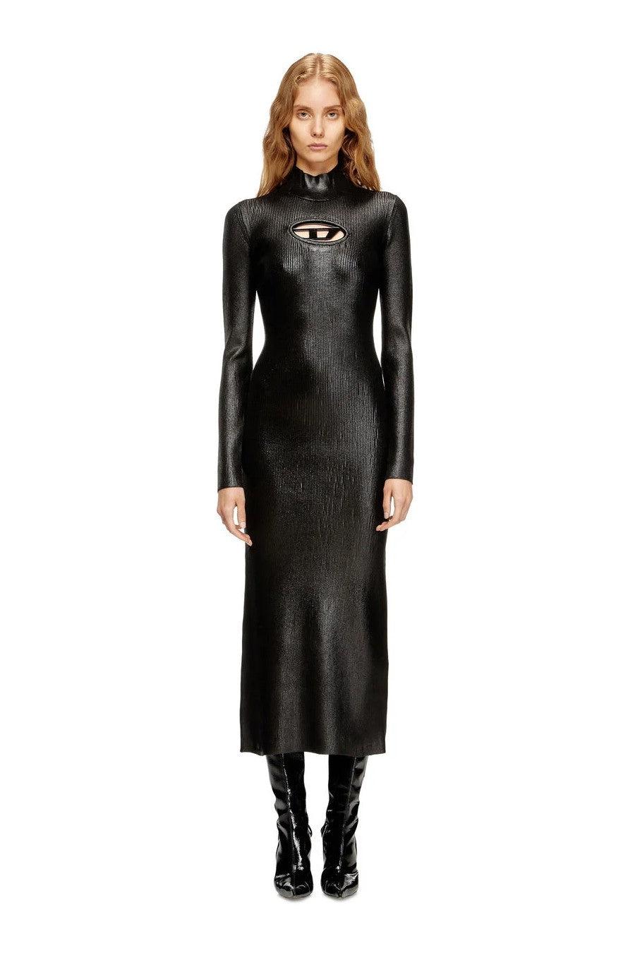 diesel leather dress Diesel zip-front Sleeveless Mini Dress | Black