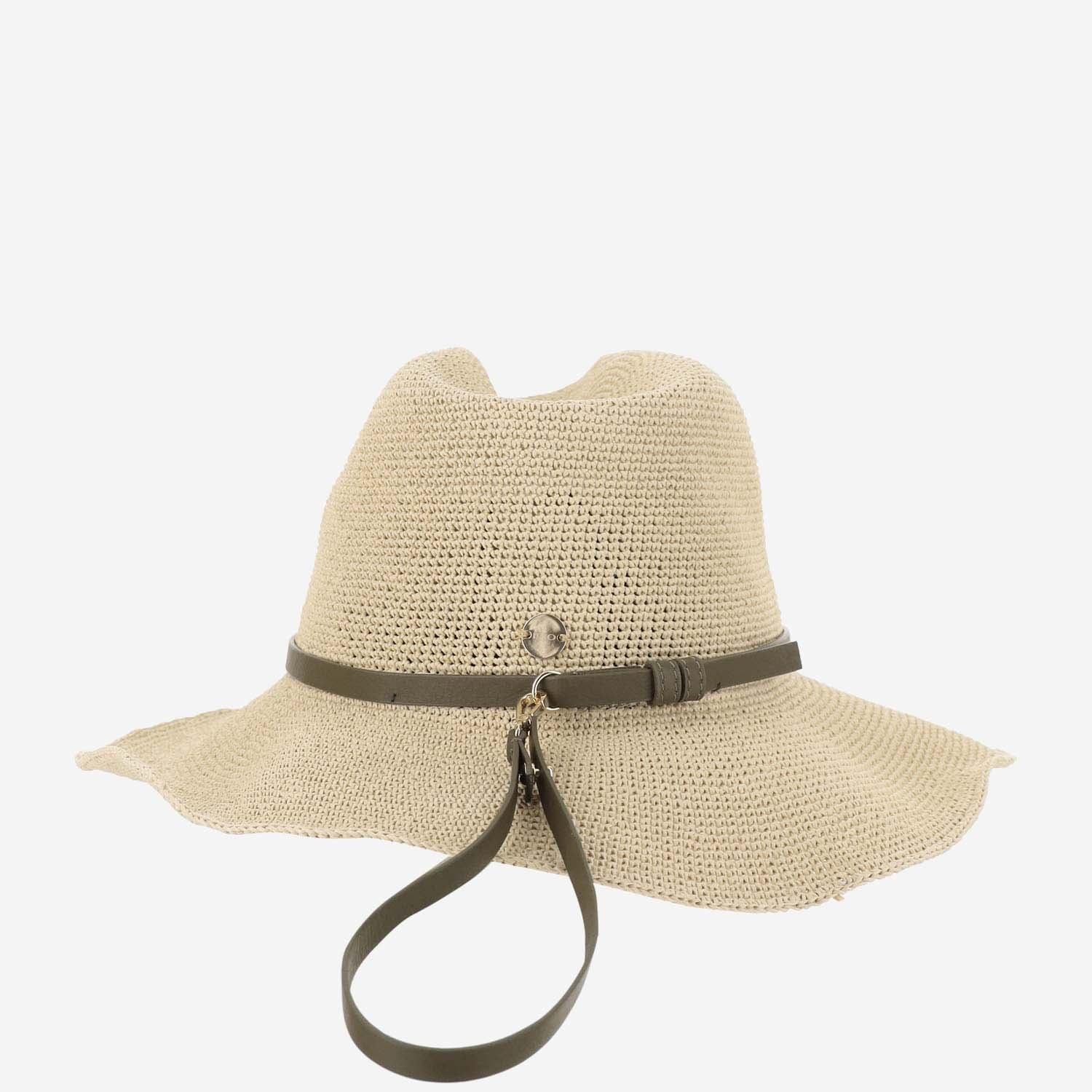 New Catarzi 1910 Elba Fine Braided Leather 100% Straw Bucket Hat Italy Handmade Not ruined, alive. Crazy Horse leather naturally changes  main image 2