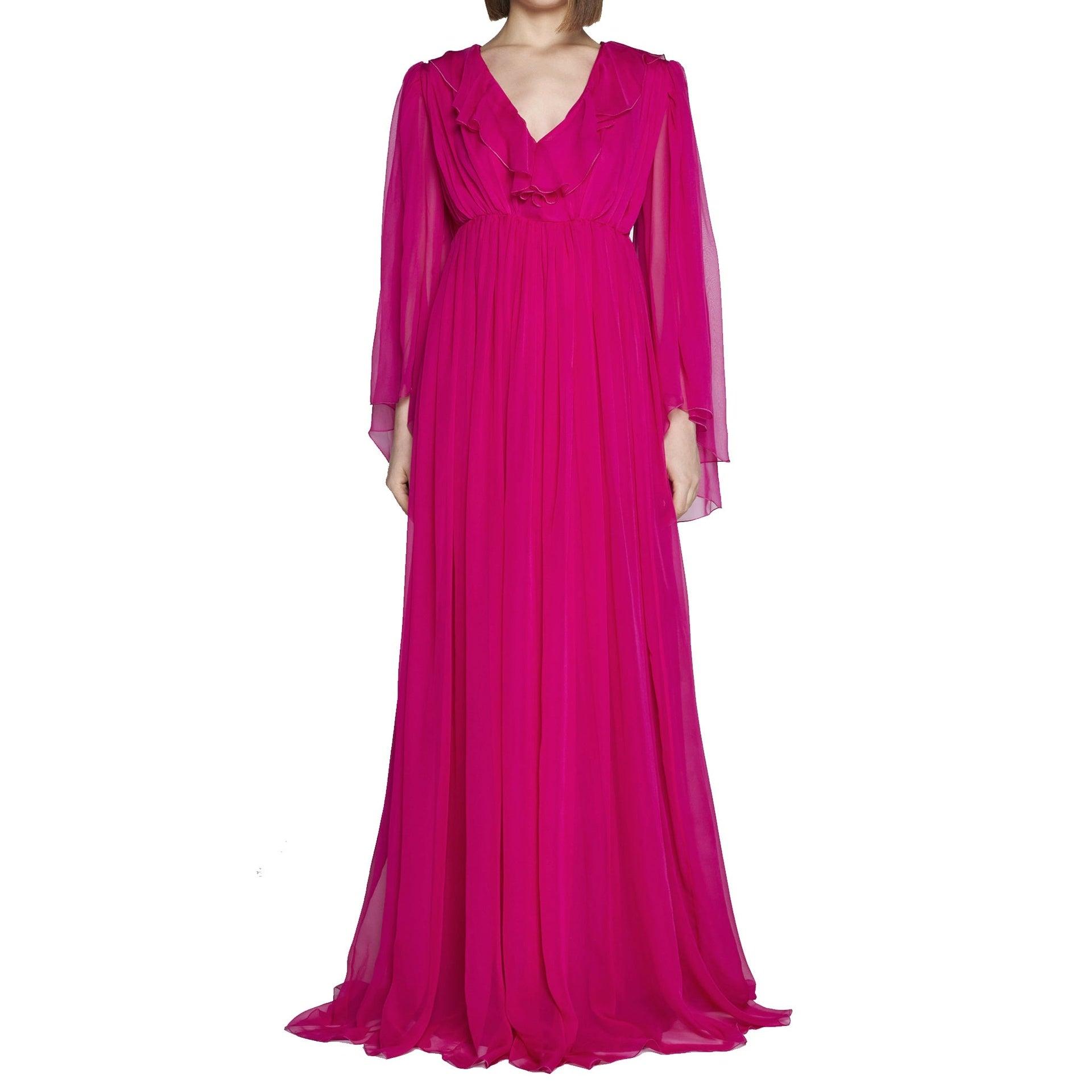 【関税&送料込】Gucci Gucci Midi Evening Dress Gucci // Burgundy Silk Long Sleeve Midi Dress – VSP Consignment