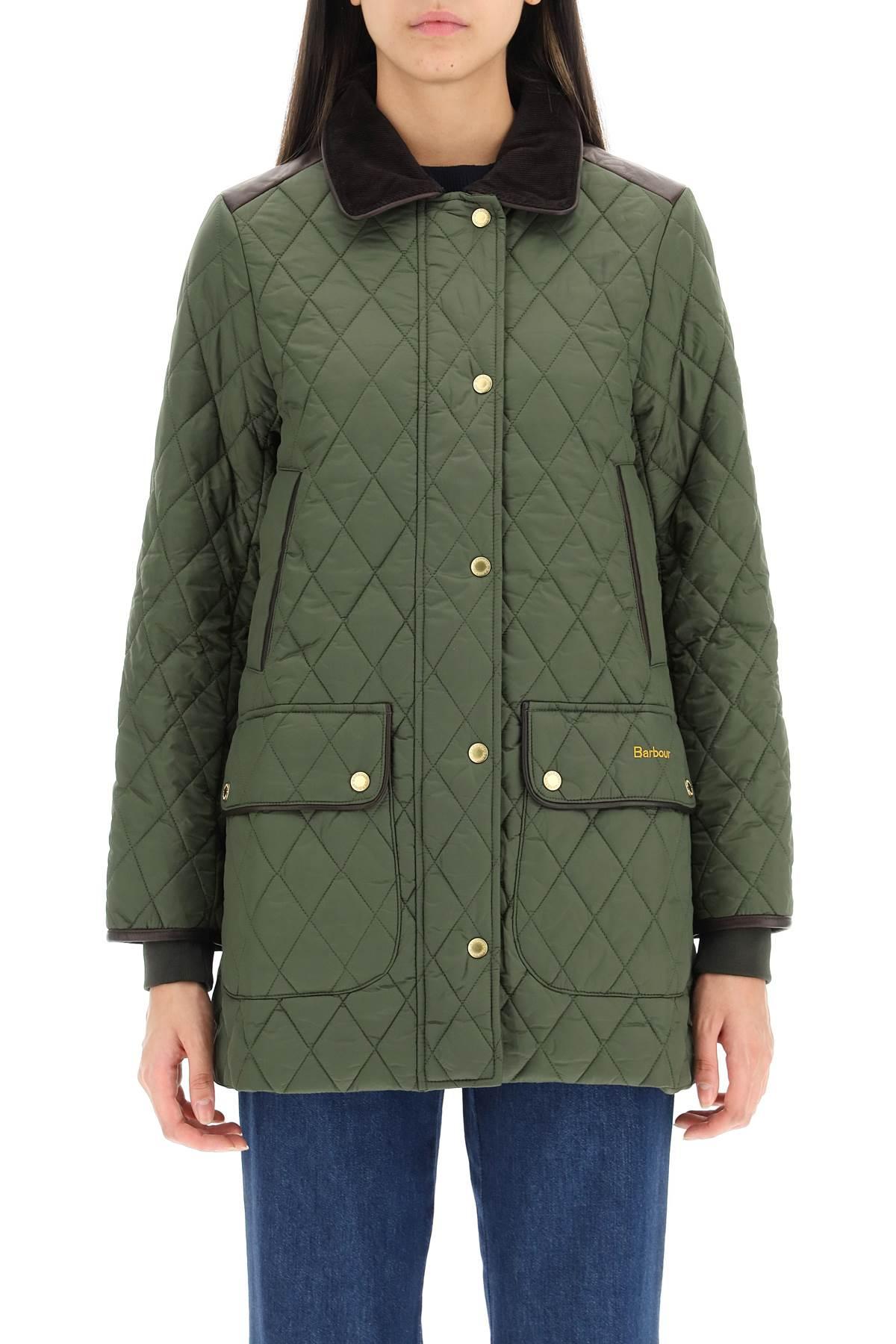 Barbour 'kilmarie' Quilted Jacket With Leather Inserts in Green | Lyst