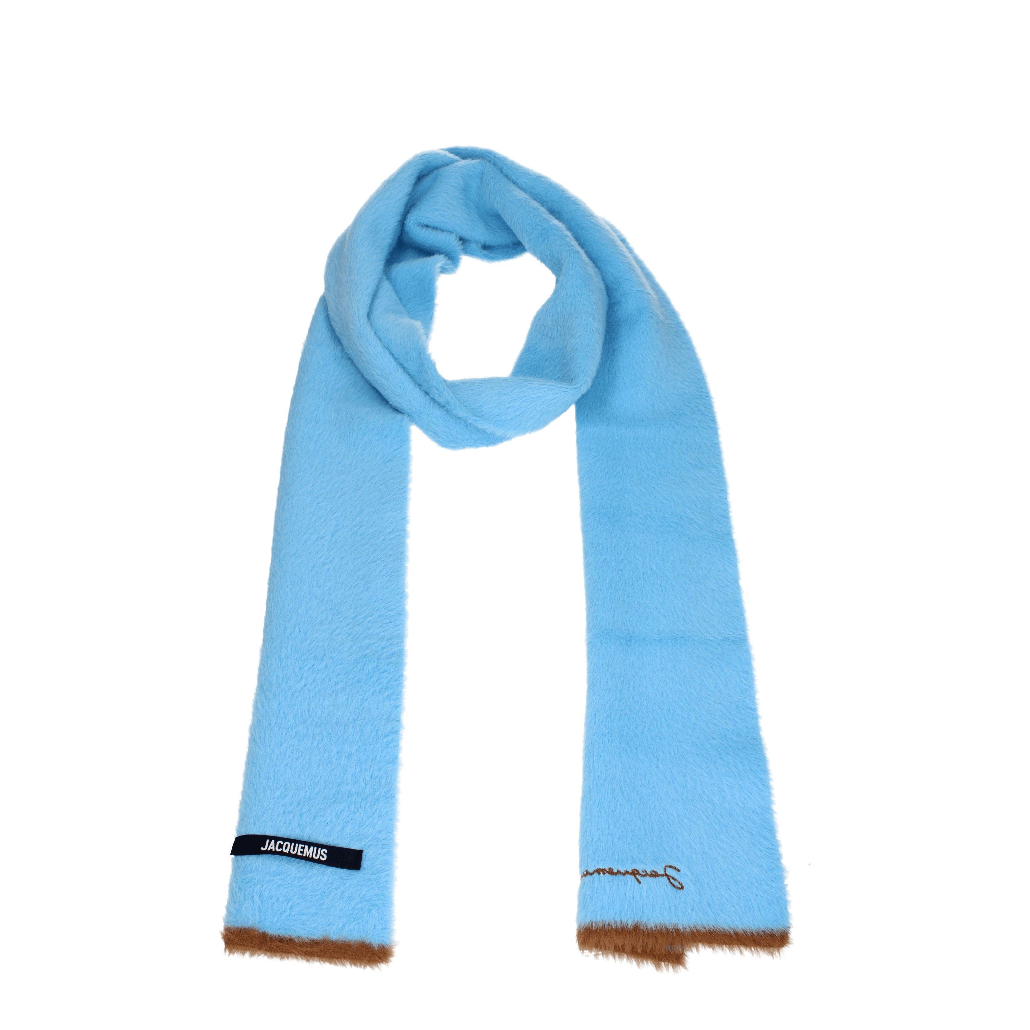スカーフ JACQUEMUS Woman Scarf Blue 226AC4355007 380 jacquemus-l_echarpe-fringe-