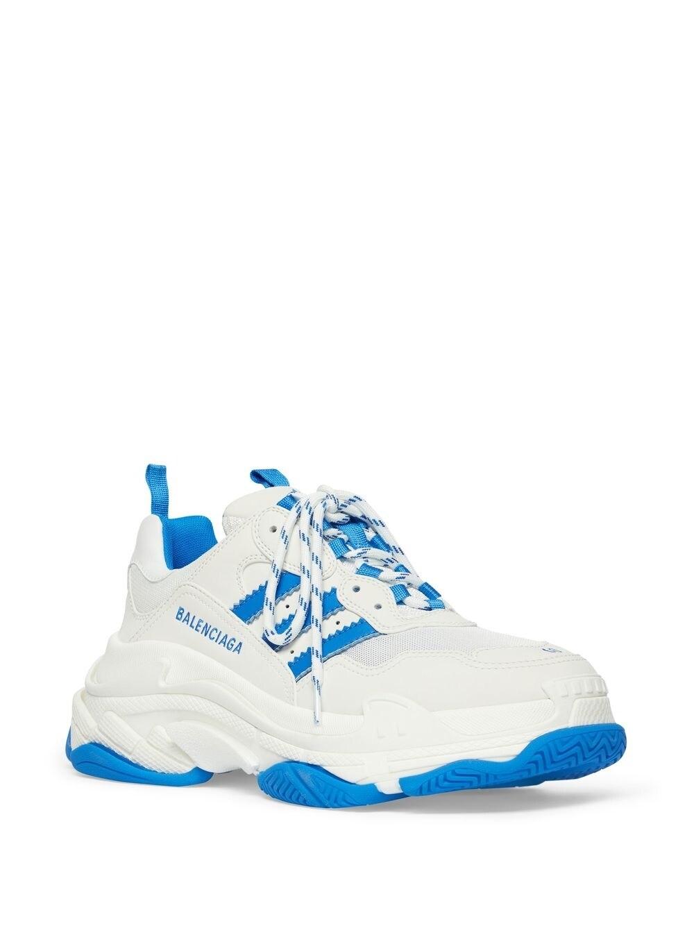 adidas gazelle silver green womens Balenciaga x Adidas Men's Track Forum White / Blue Low Top Sneakers main image 1