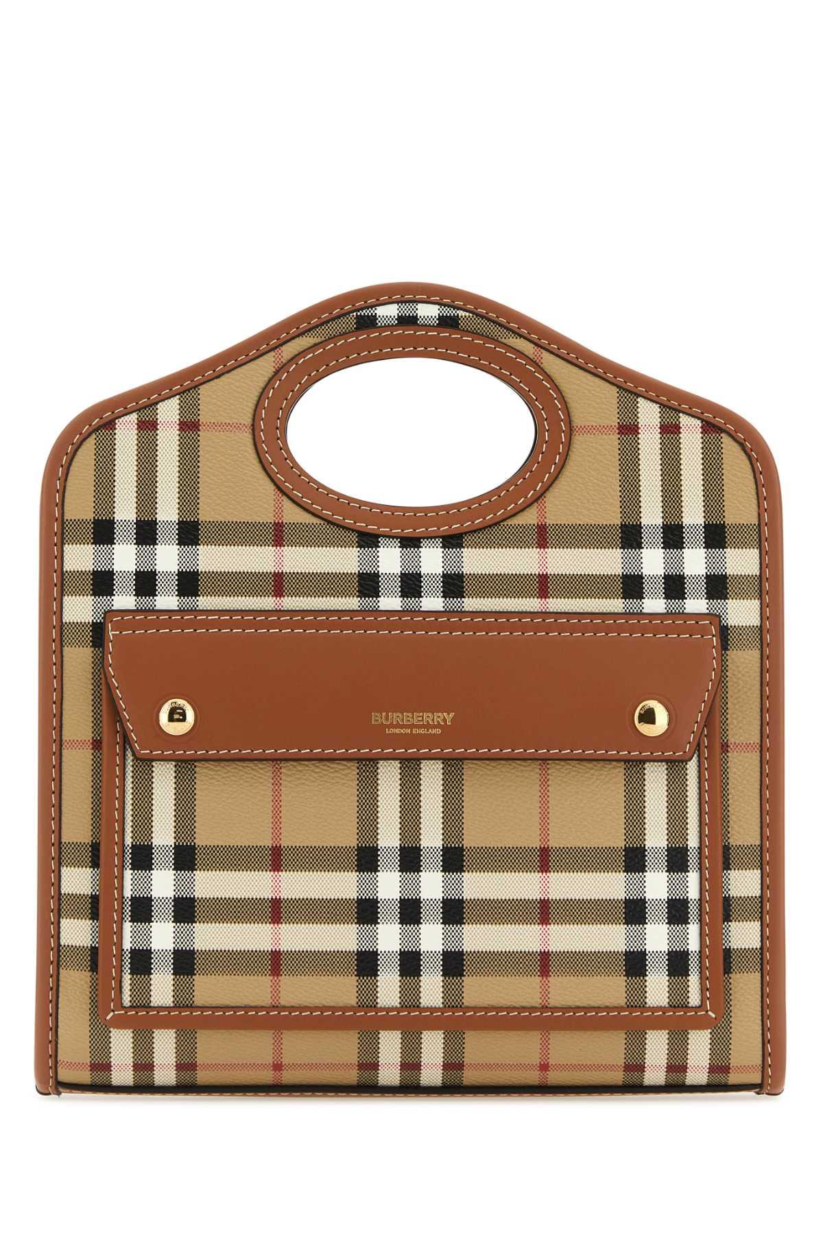 トートバッグ Burberry Mini Pocket - Burberry - Canvas - Brown Burberry Mini Pocket Tote in Brown | Lyst