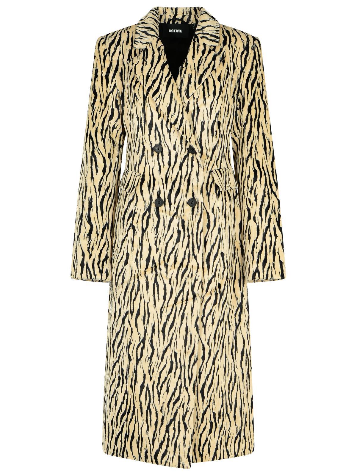 【関税&送料込】Rotate Birger Christensen Printed Faux Fur C ROTATE Birger Christensen PRINTED FAUX FUR SKIRT Black/Beige