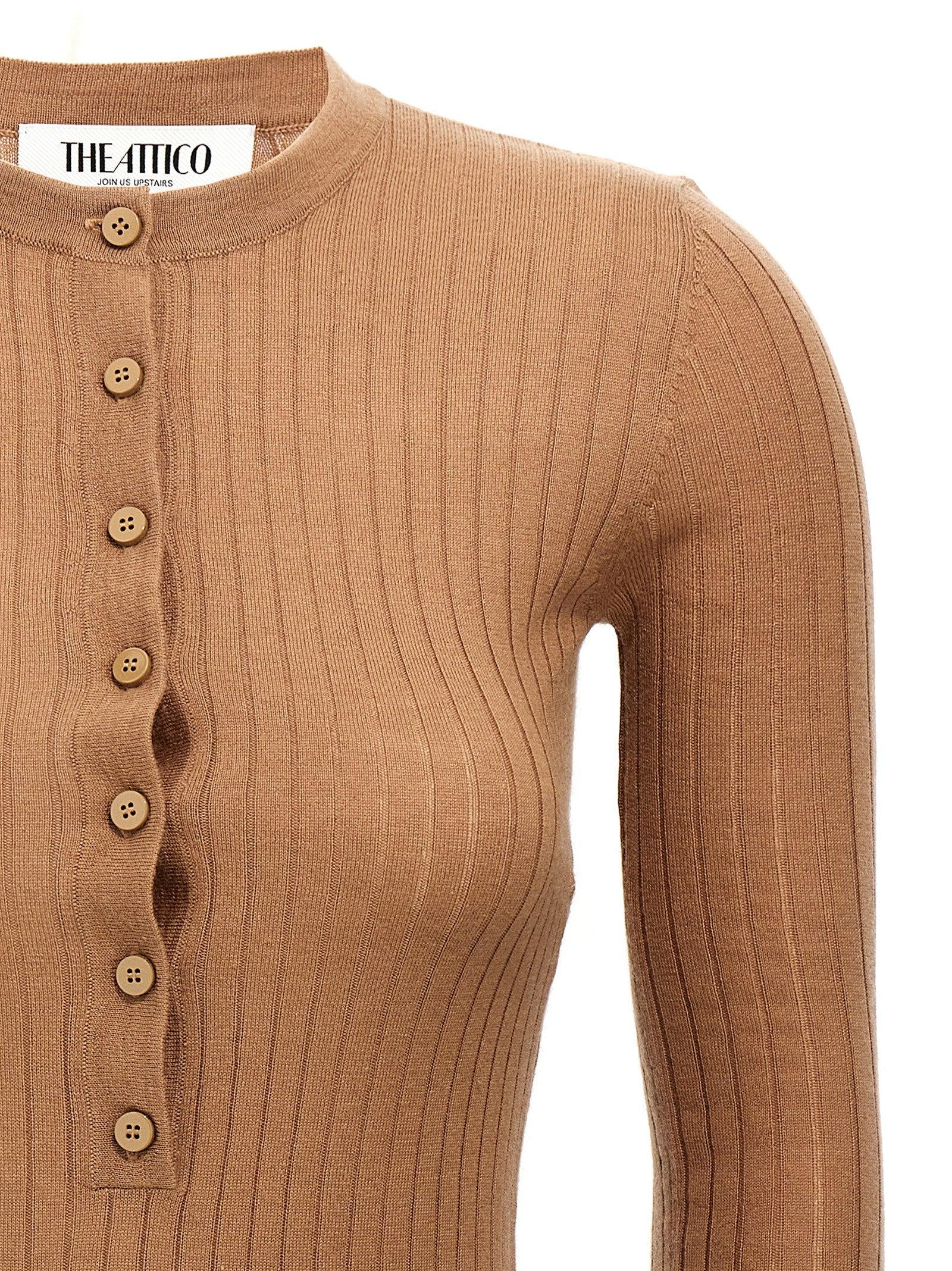 ワンピース THE ATTICO Ribbed mini dress Brown 250WCA00348 The Attico Ribbed Mini Dress | Brown | FARFETCH PH