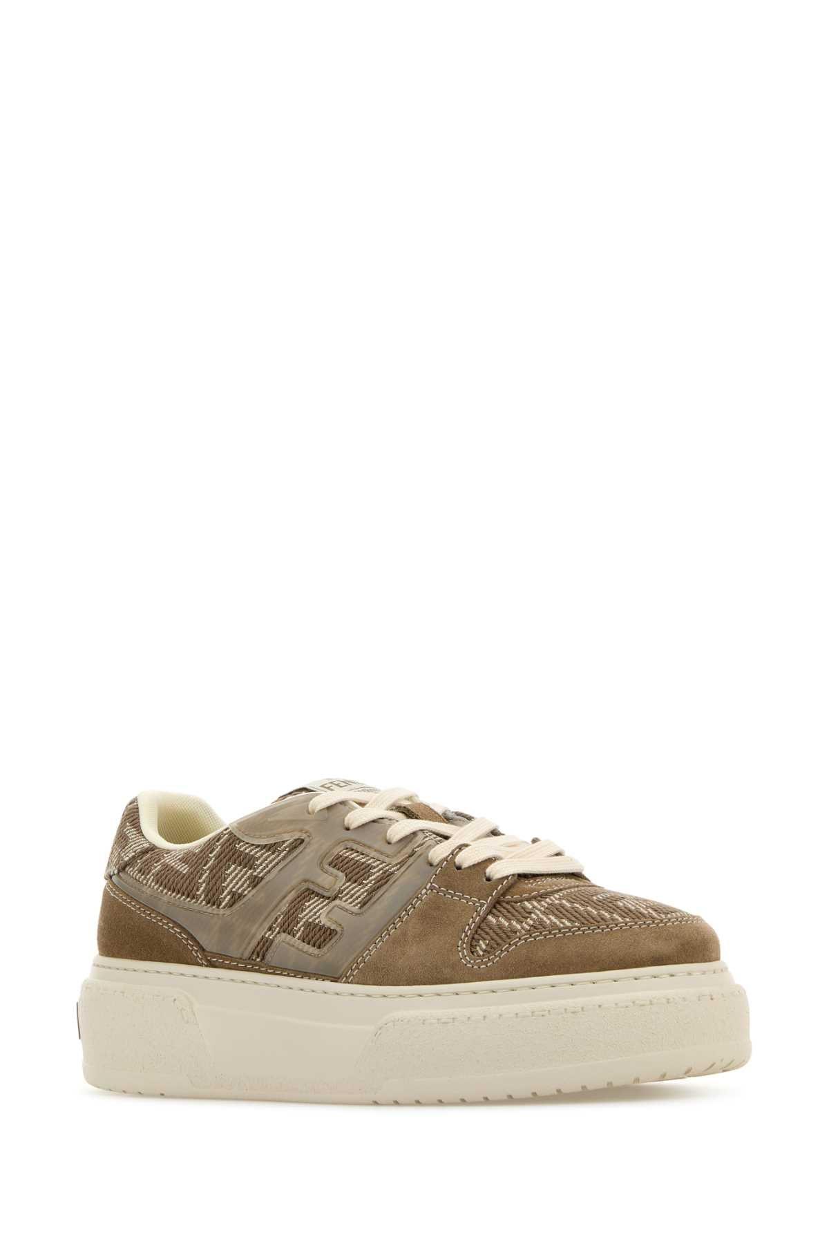 スニーカー Fendi Embroidered Fabric And Suede Sneakers Fendi Fendi Match Suede & Jacquard Low-Top Sneakers | Saks