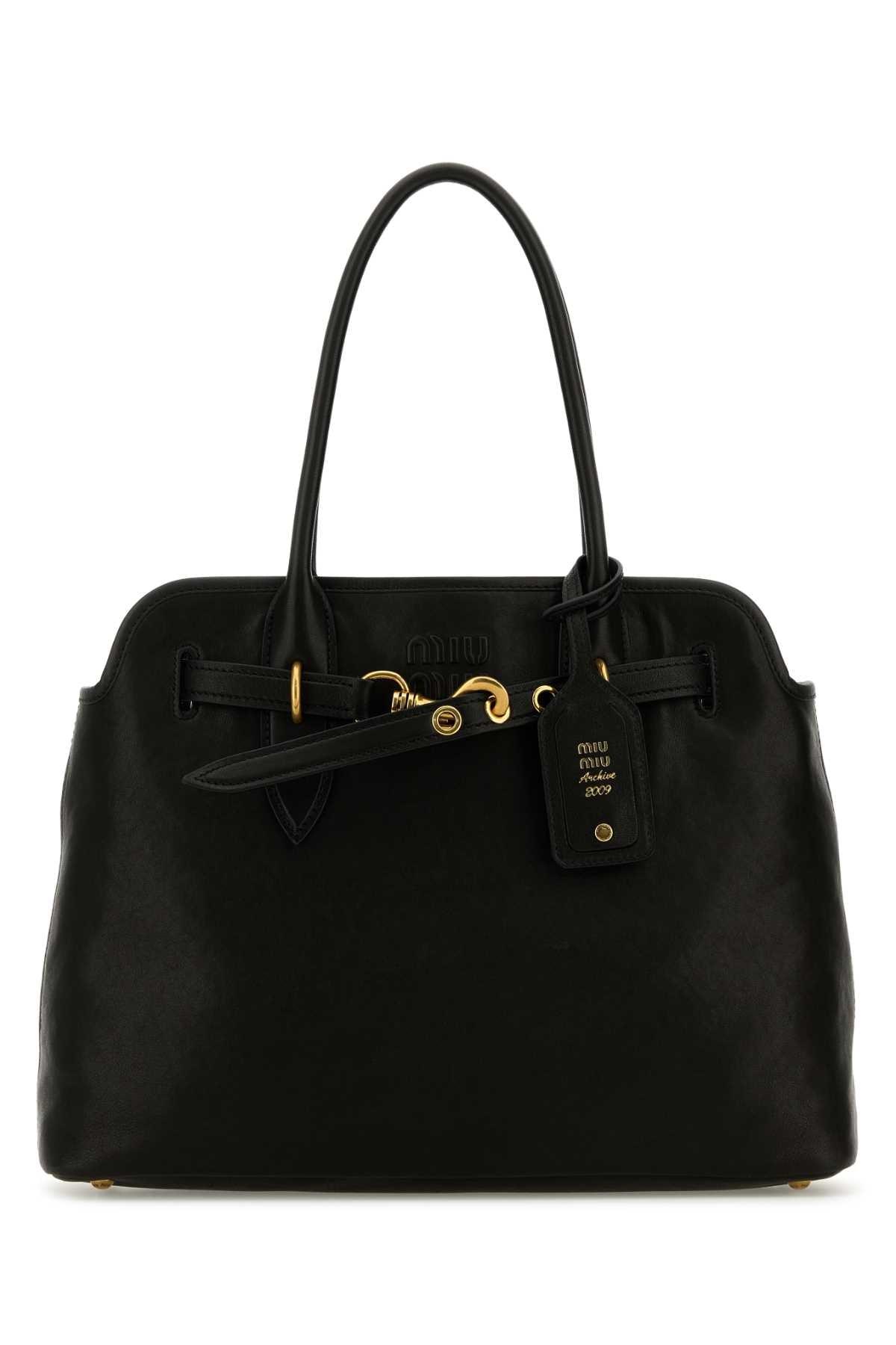 【最高級レザー❗️】miumiu 2way leather bag ブラック　黒 Bag - Logo - Bag - Leather - Shoulder - MIU - MIU - Black