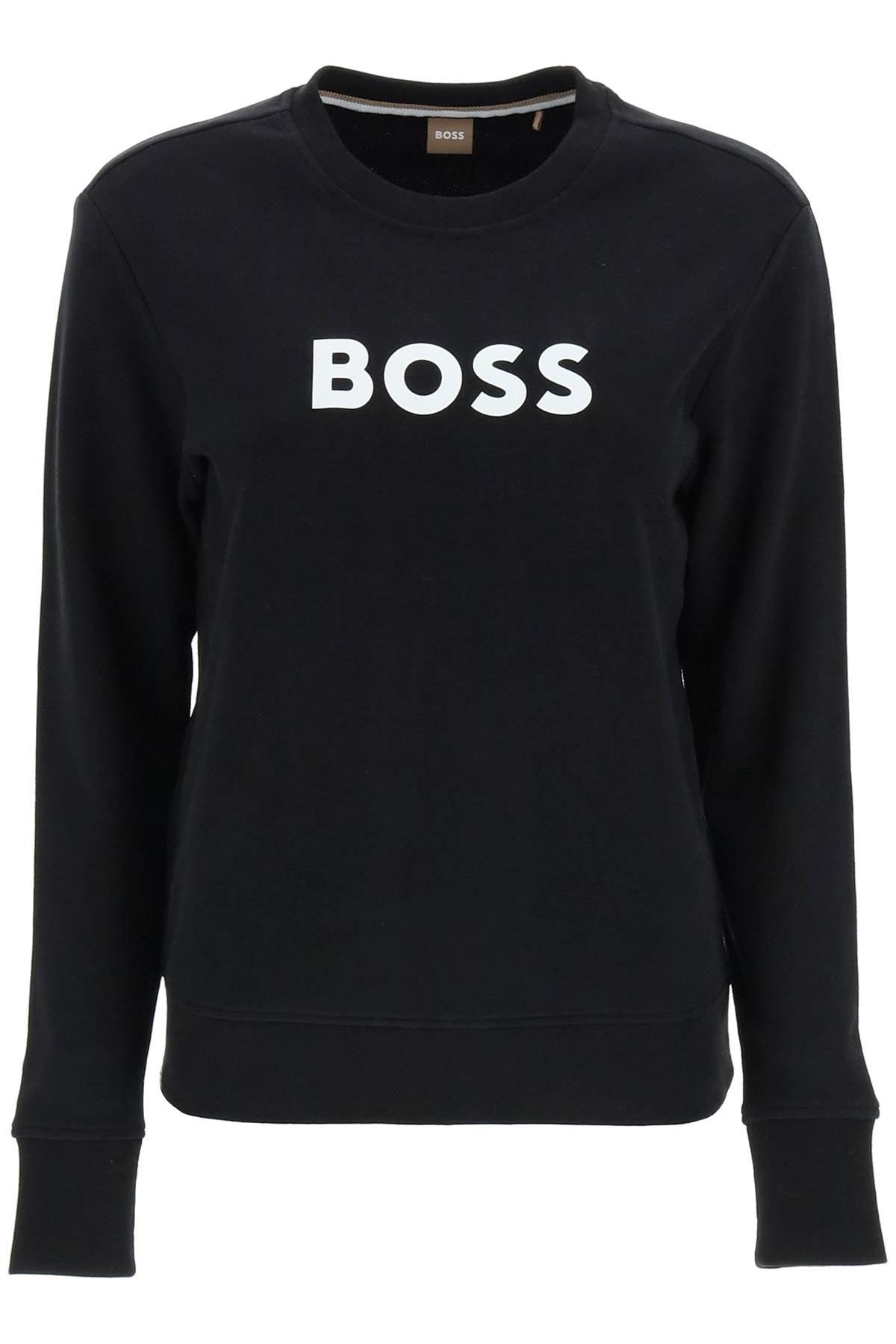 BOSS by HUGO BOSS Logo Print Crew-neck Sweatshirt in Black | Lyst