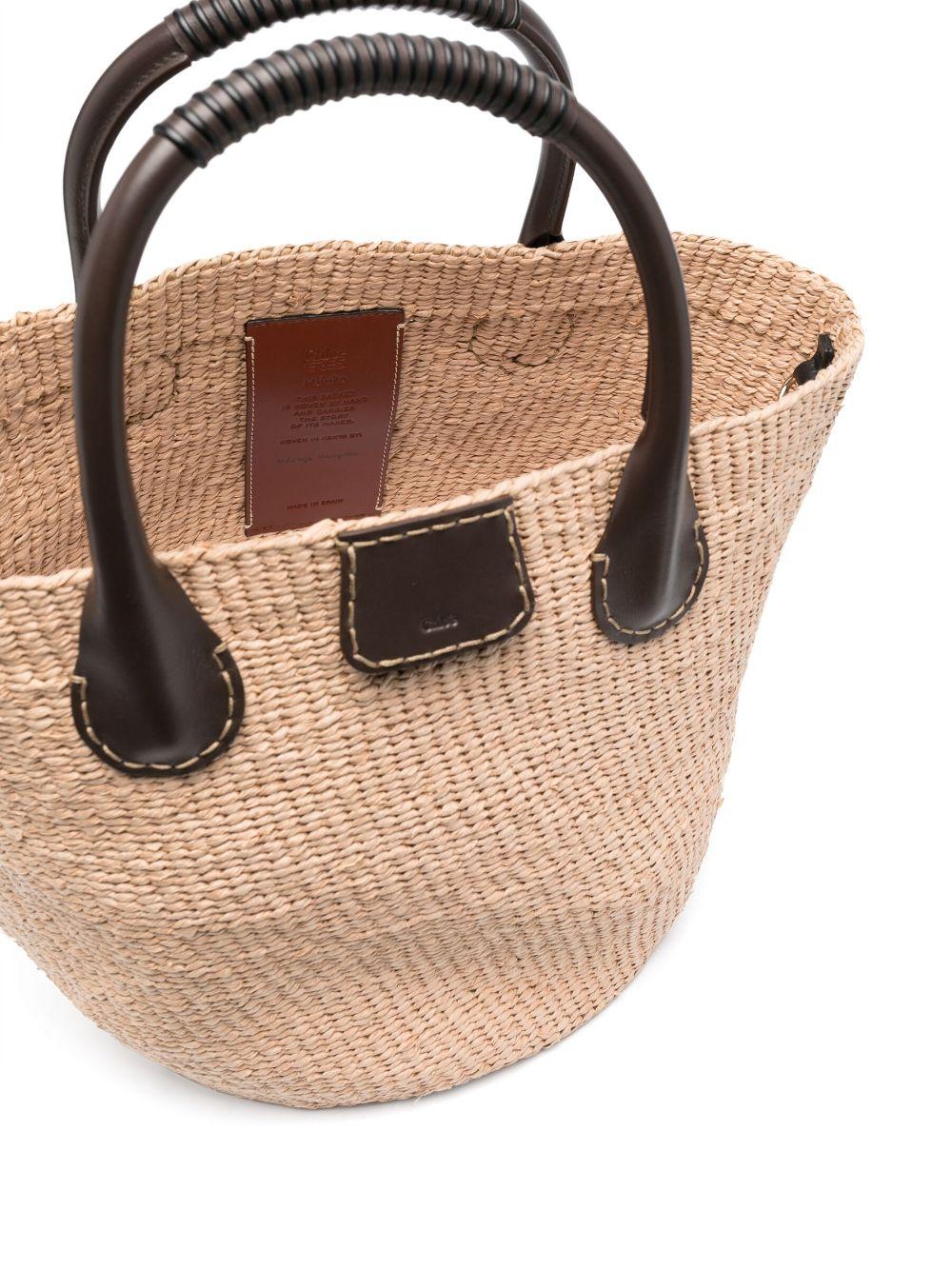 【送料&関税込】Raffia Large Palma ChloAC X Eres Shopping Ba CHLOE X ERES Palma Raffia Shopping Bag in Black | Lyst