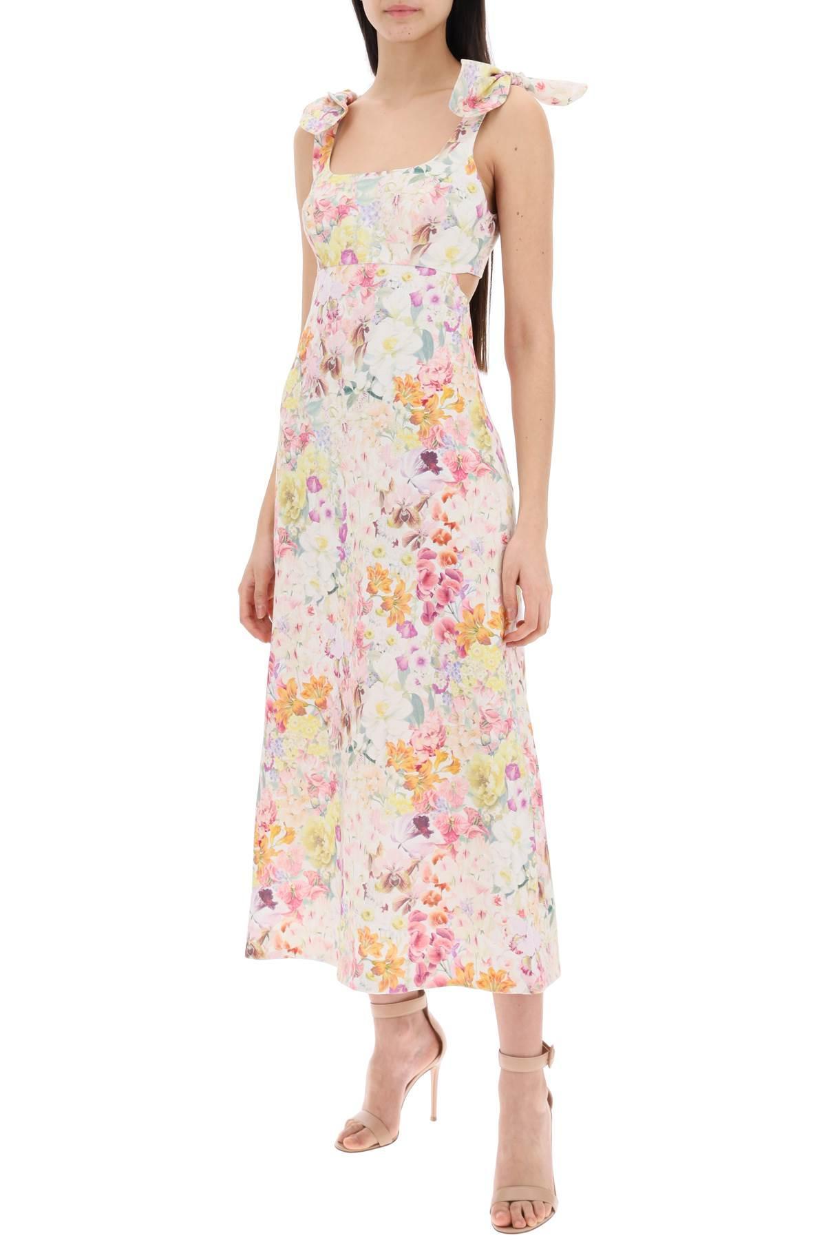 Zimmermann Harmony Floral Midi Dress in White | Lyst
