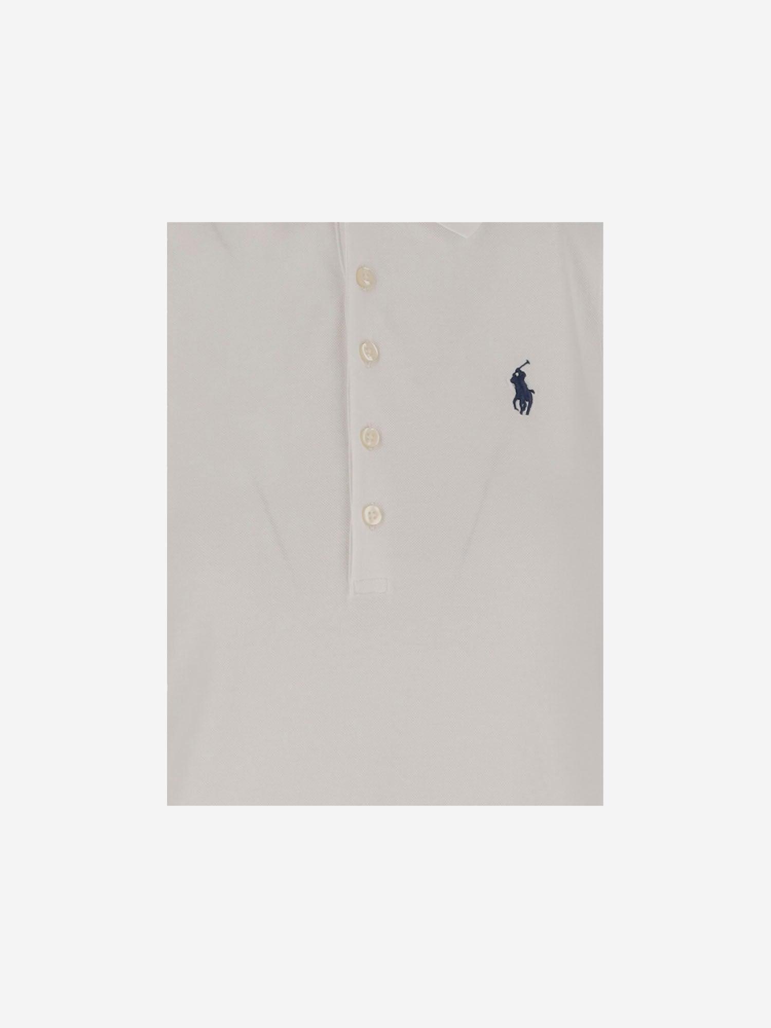 【POLO RALPH LAUREN】Stretch Cotton Long Dress Lauren Ralph Lauren Rib-Knit Cotton Blend Polo Collar Long