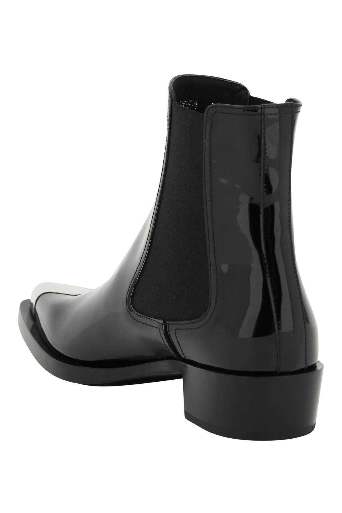Alexander McQueen Punk Chelsea Ankle Boots In Patent in Black | Lyst