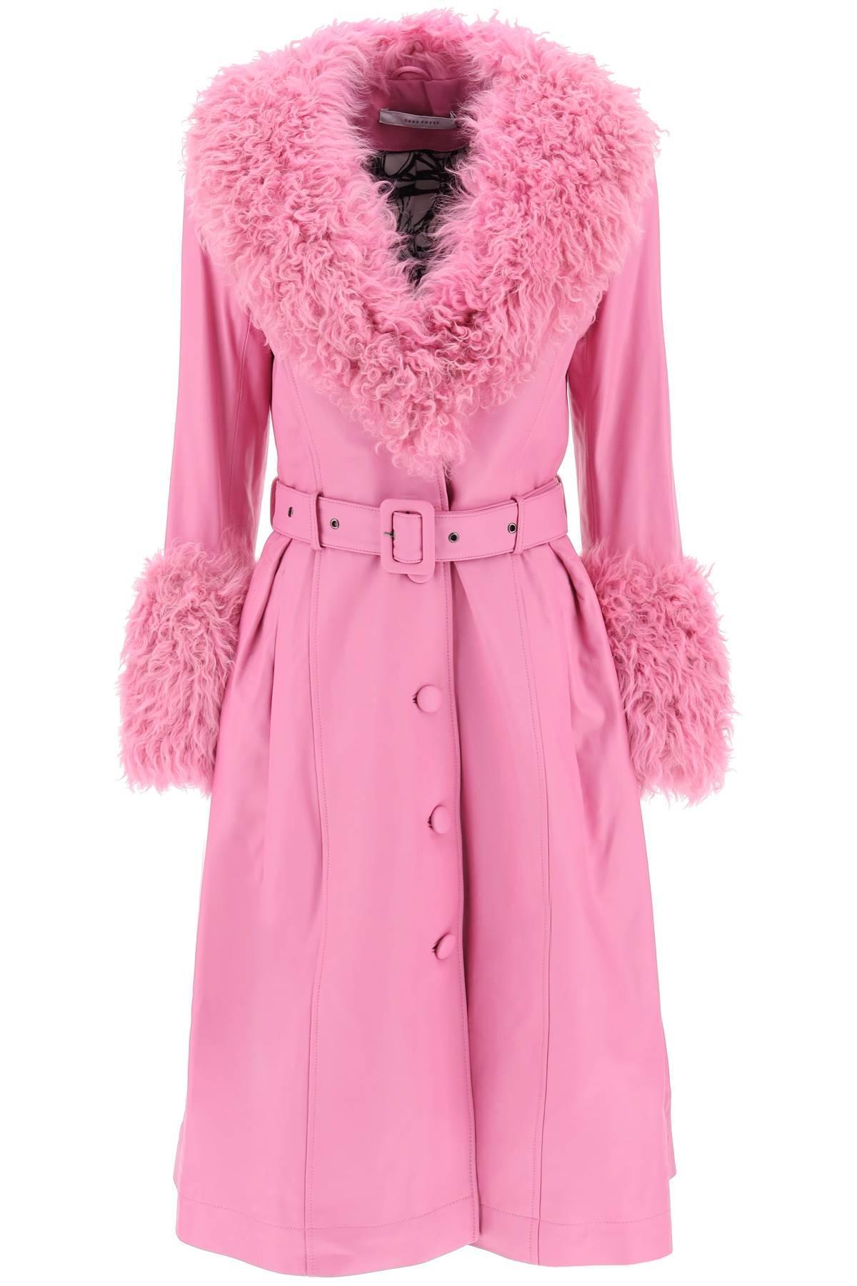 Foxy Leder und Shearling Long Mantel Saks Potts en coloris Rose | Lyst