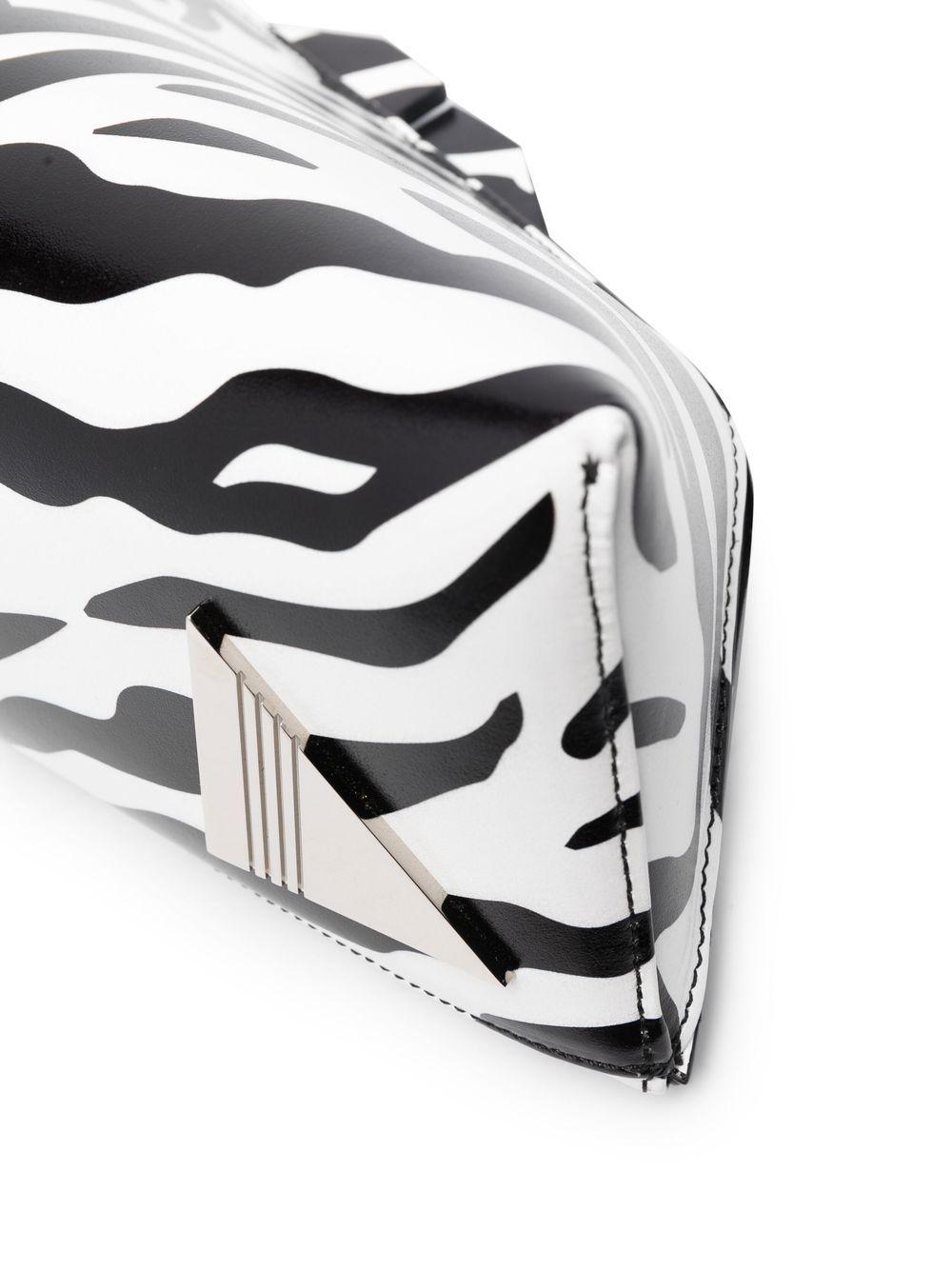 The Attico 8.30 Pm Zebra Print Leather Clutch in White for Men Lyst