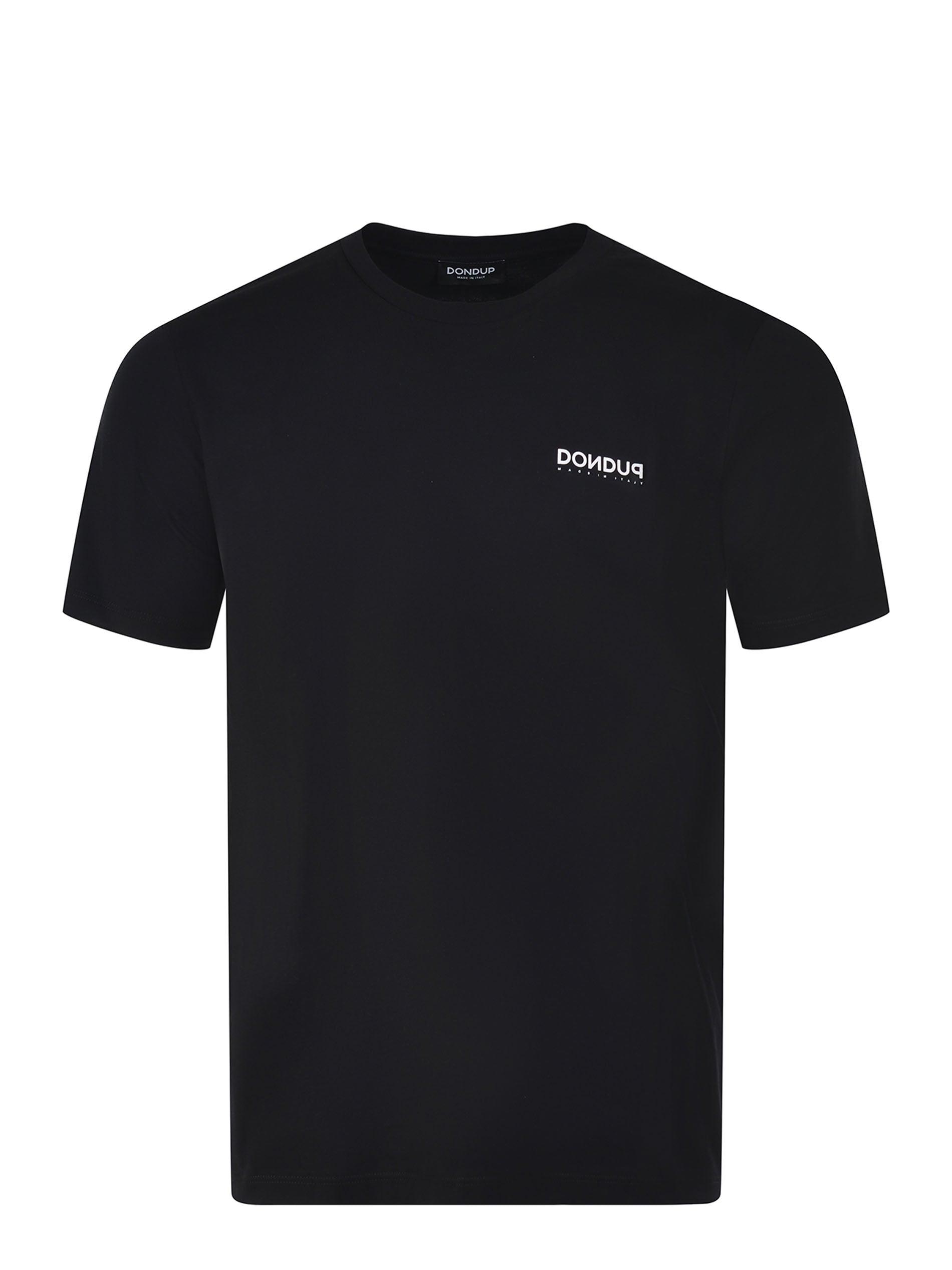 Tシャツ・カットソー DONDUP Men T-shirt Black US361JF0358UPTD 999 44 Label Group T-shirt - Black - Men | B0030376FA528P491P491