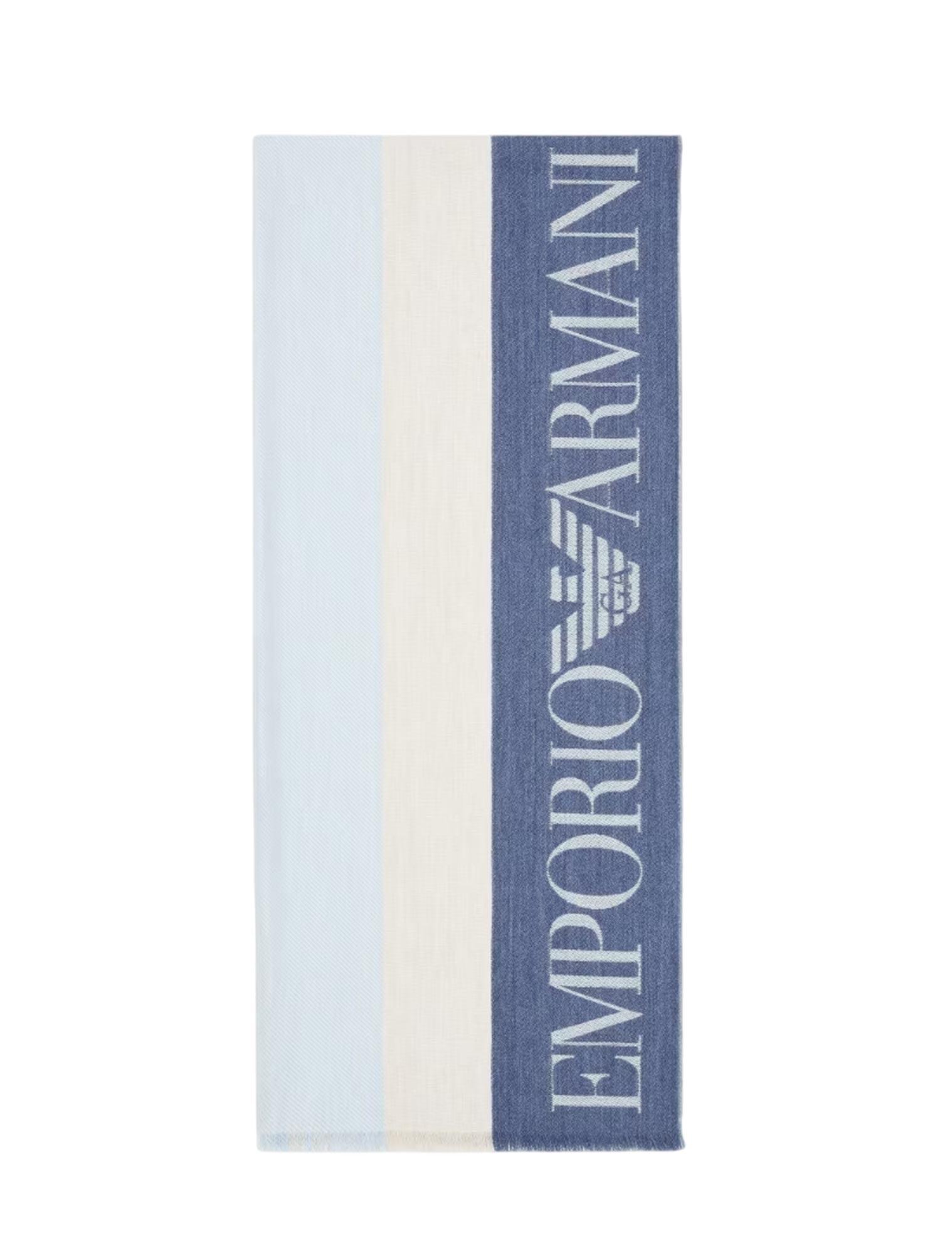 スカーフ EMPORIO ARMANI Woman Scarf Blue EW001873AF15681 FB057 Emporio Armani Scarf Midnight Blue Design - Lightweight Silk