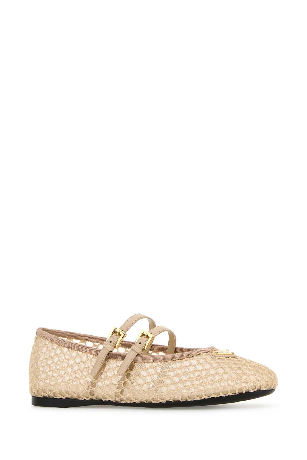 Prada Skin Mesh Ballerinas in White | Lyst