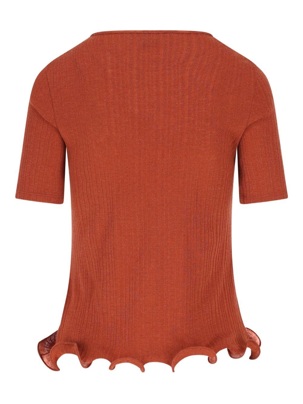 Fendi Logo Crewneck Top in Orange | Lyst