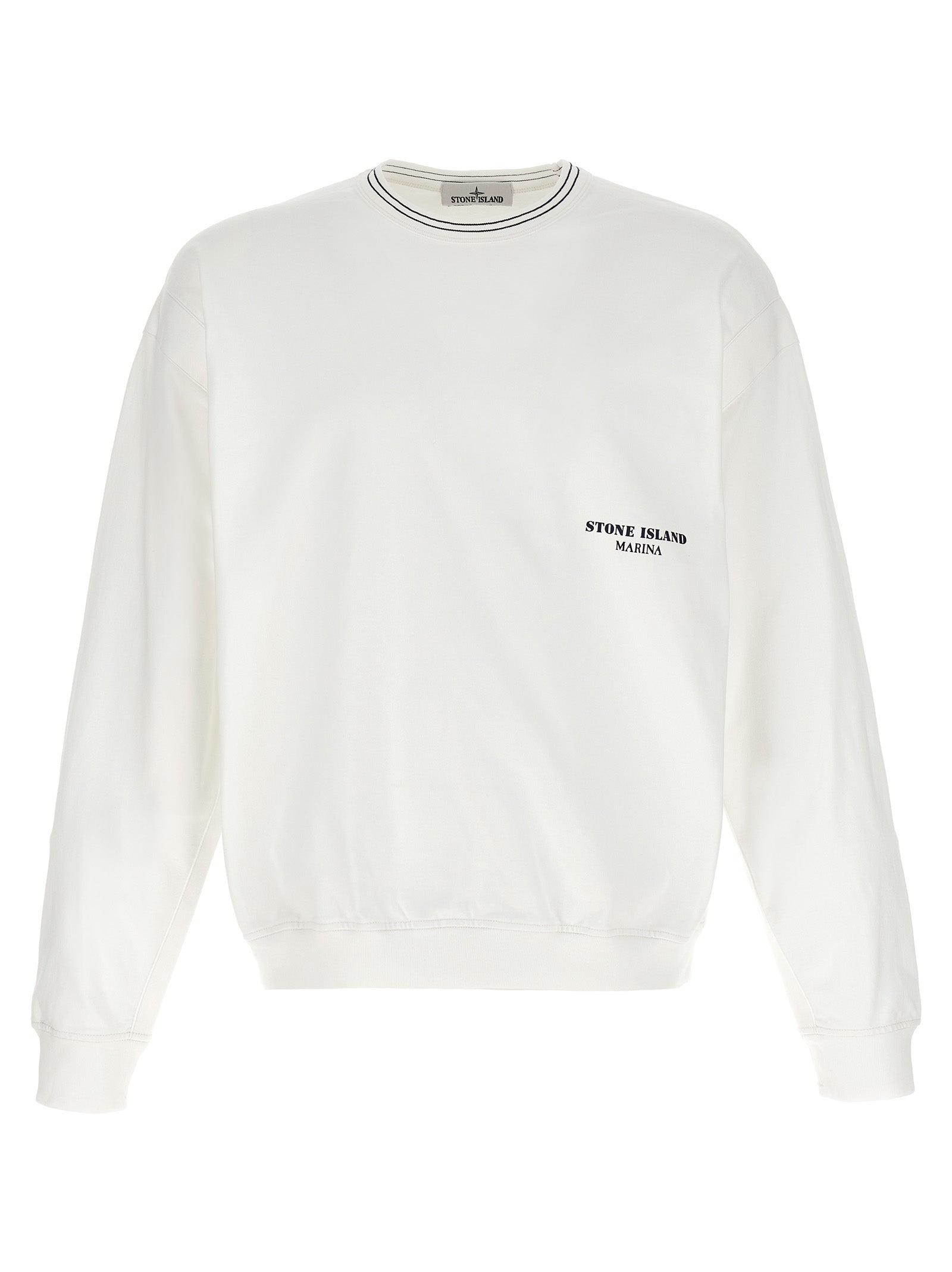Stone island white crew neck sweatshirt sale