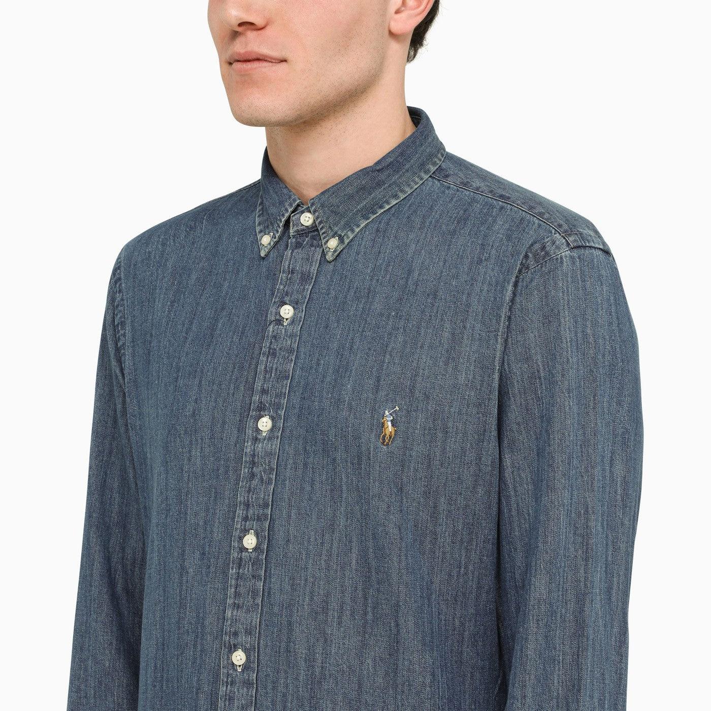 Polo Ralph Lauren Dark Blue Slim Fit Denim Shirt for Men | Lyst