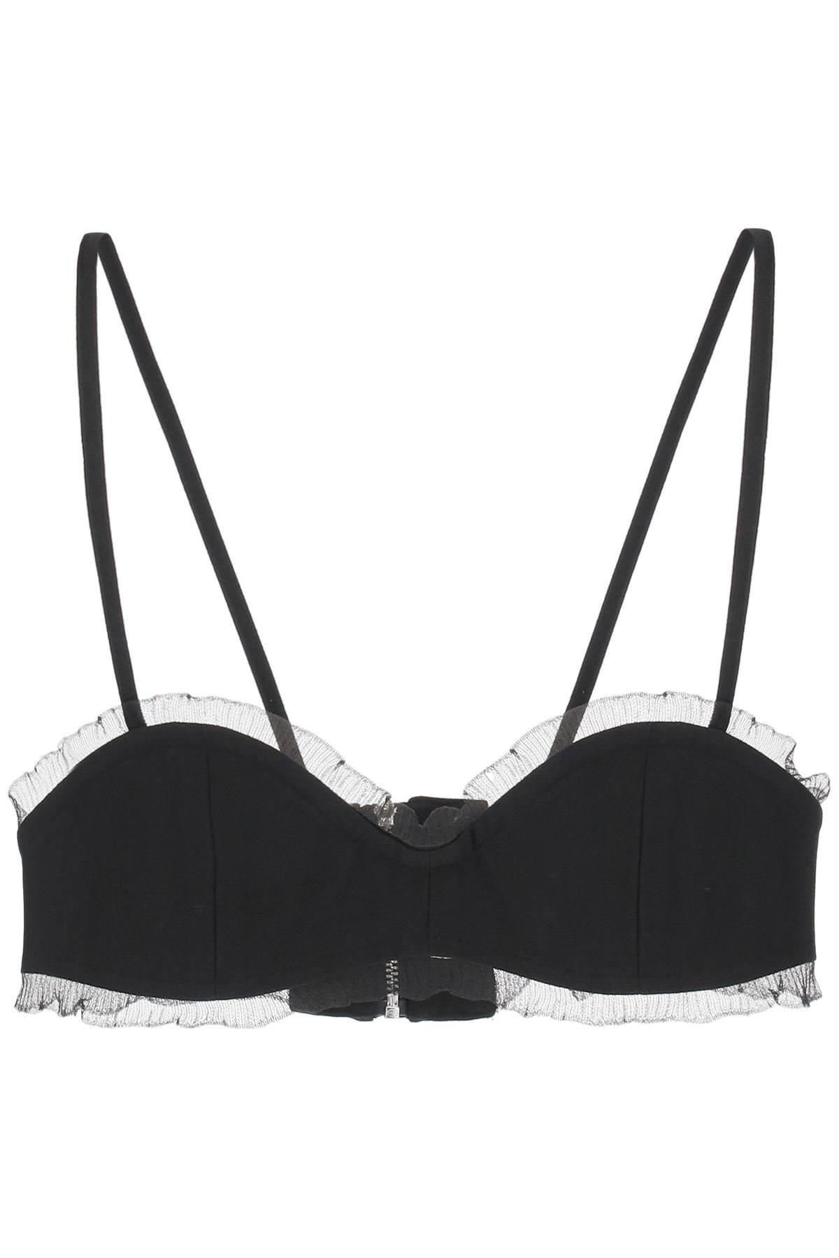 Ganni Fishnet Knit Edged Bra in Black Lyst