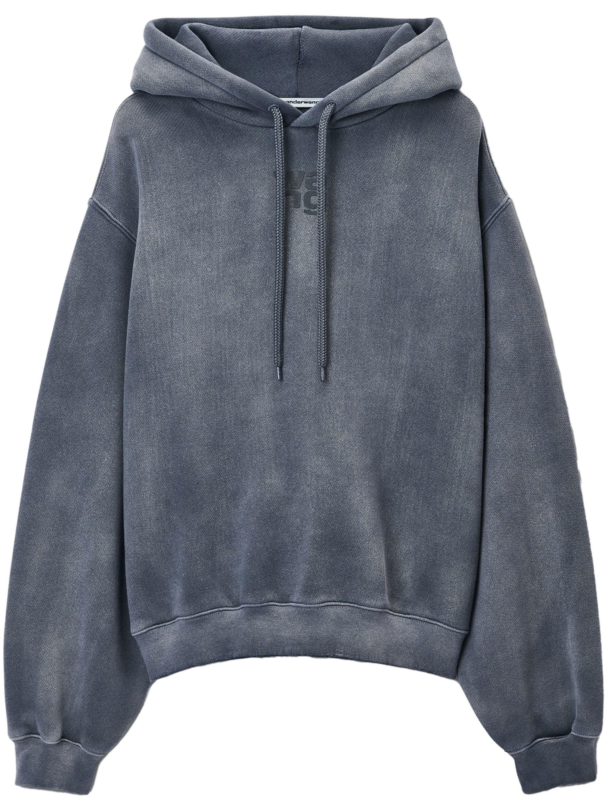 Alexander Wang Puff Logo Hoodie In Structured Terry in Blue | Lyst