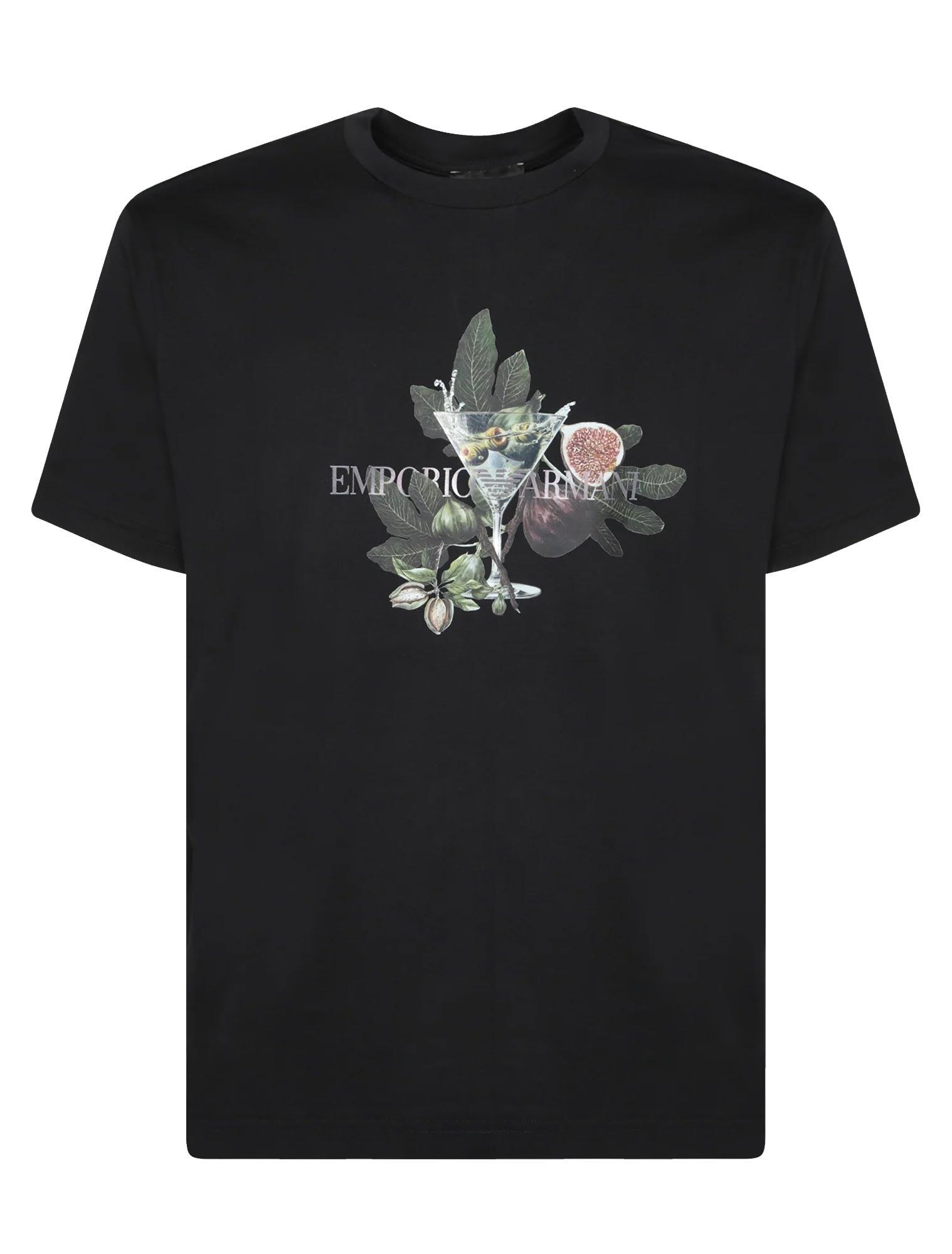 EMPORIO ARMANI 植物モチーフ Tシャツ XL undefined