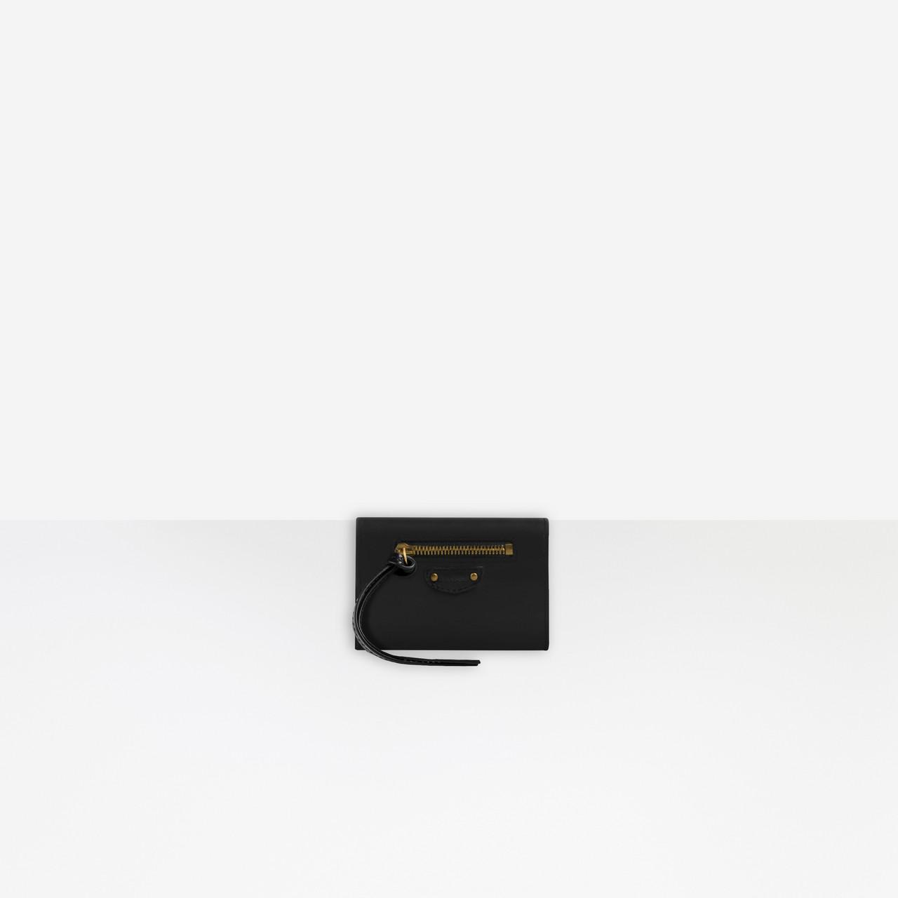 Balenciaga Leather Neo Classic Mini Wallet in Black - Lyst