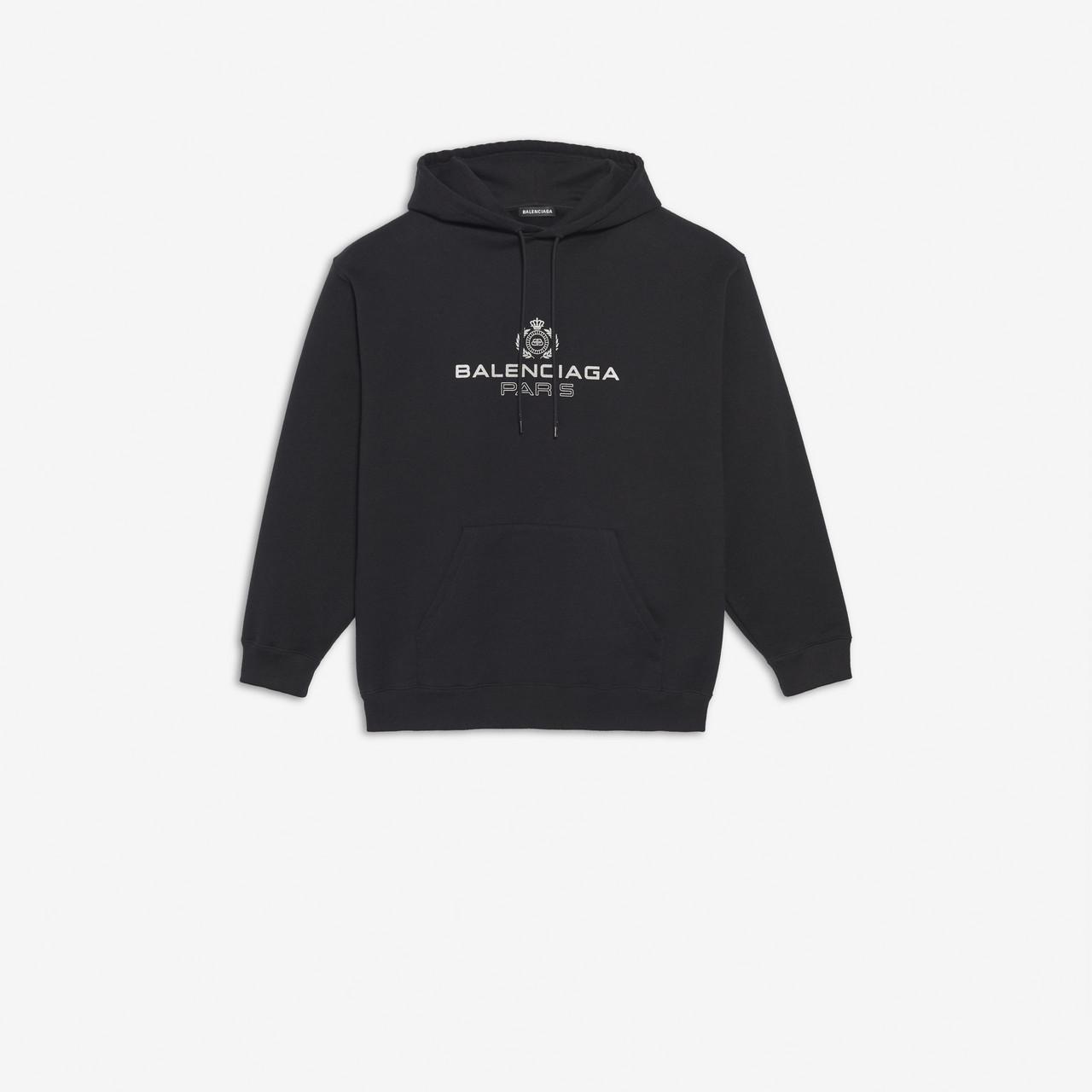 Balenciaga Fleece Bb Paris Hoodie in Black for Men - Lyst