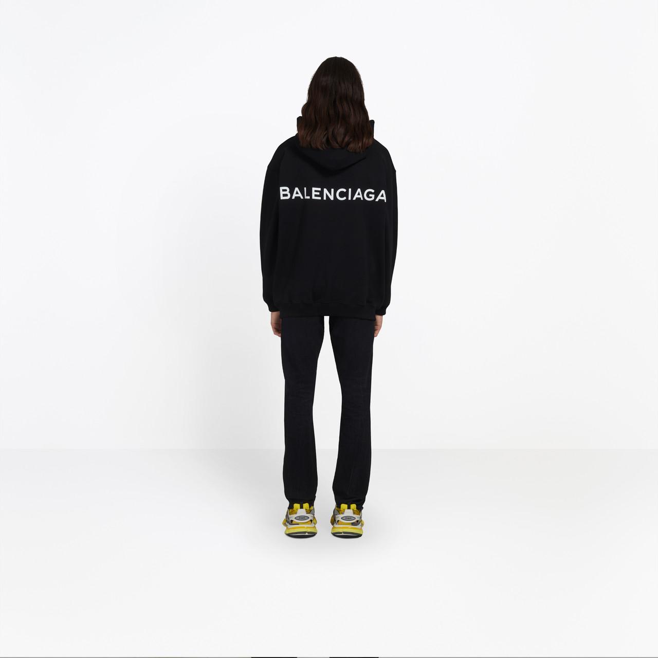 Antage kultur Beskæftiget Balenciaga Logo Hoodie Sweater in Black for Men - Lyst