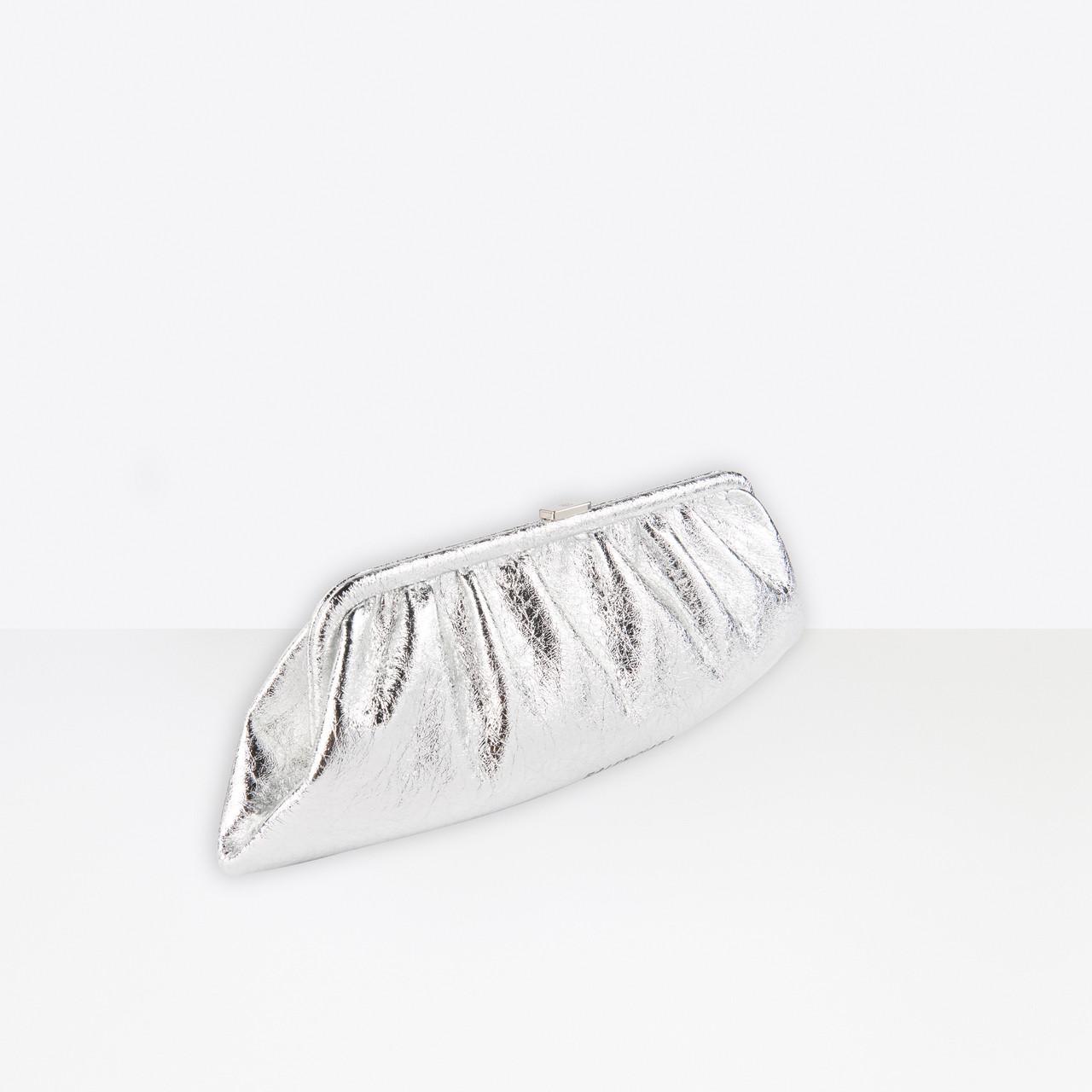 Balenciaga Cloud Xl Clutch With Strap in Metallic | Lyst