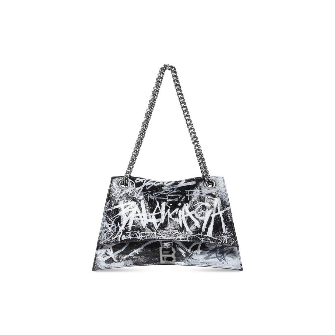 Balenciaga Crush Medium Chain Bag Graffiti in White | Lyst