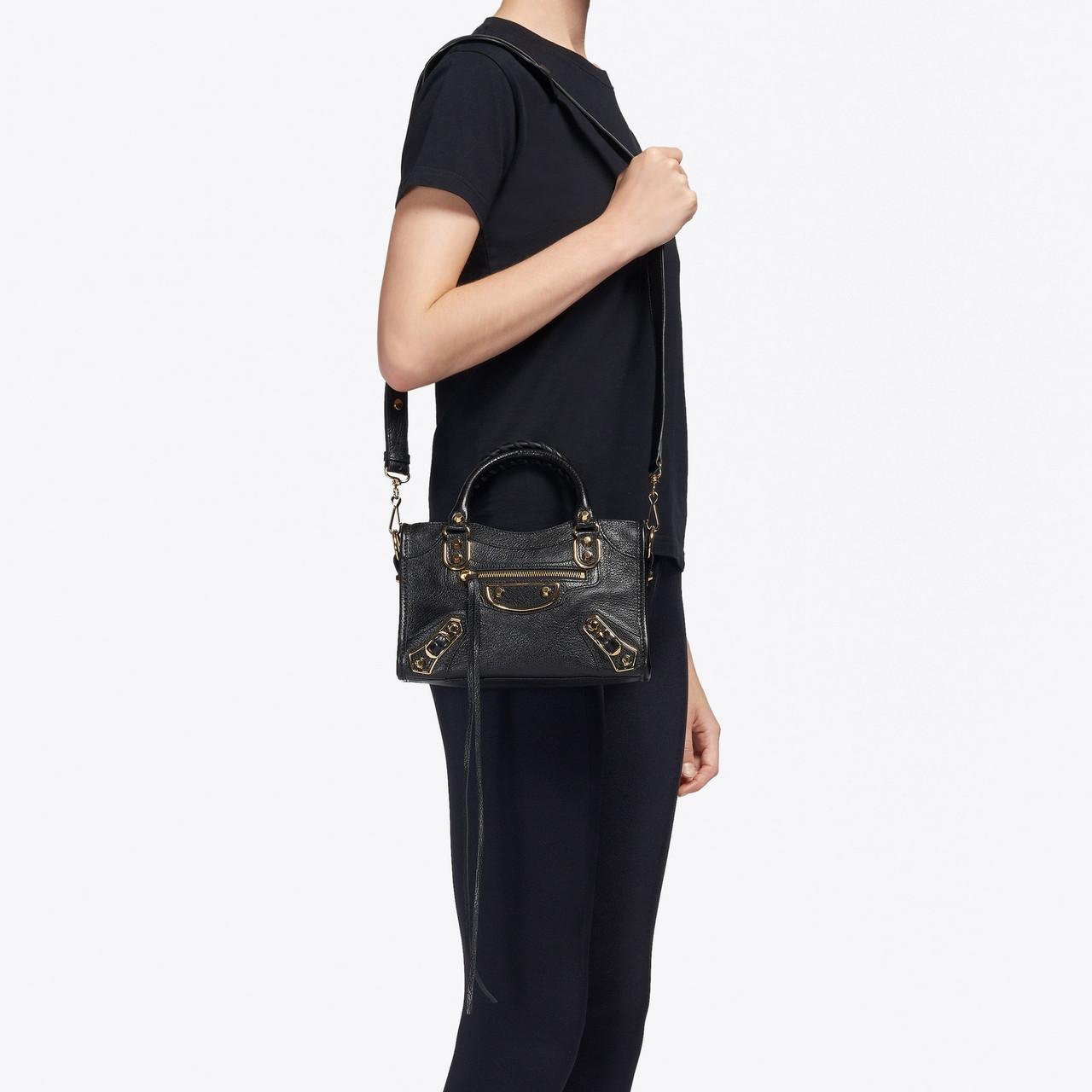 Torden Hele tiden en kop Balenciaga Metallic Edge City Mini Shoulder Bag in Black | Lyst