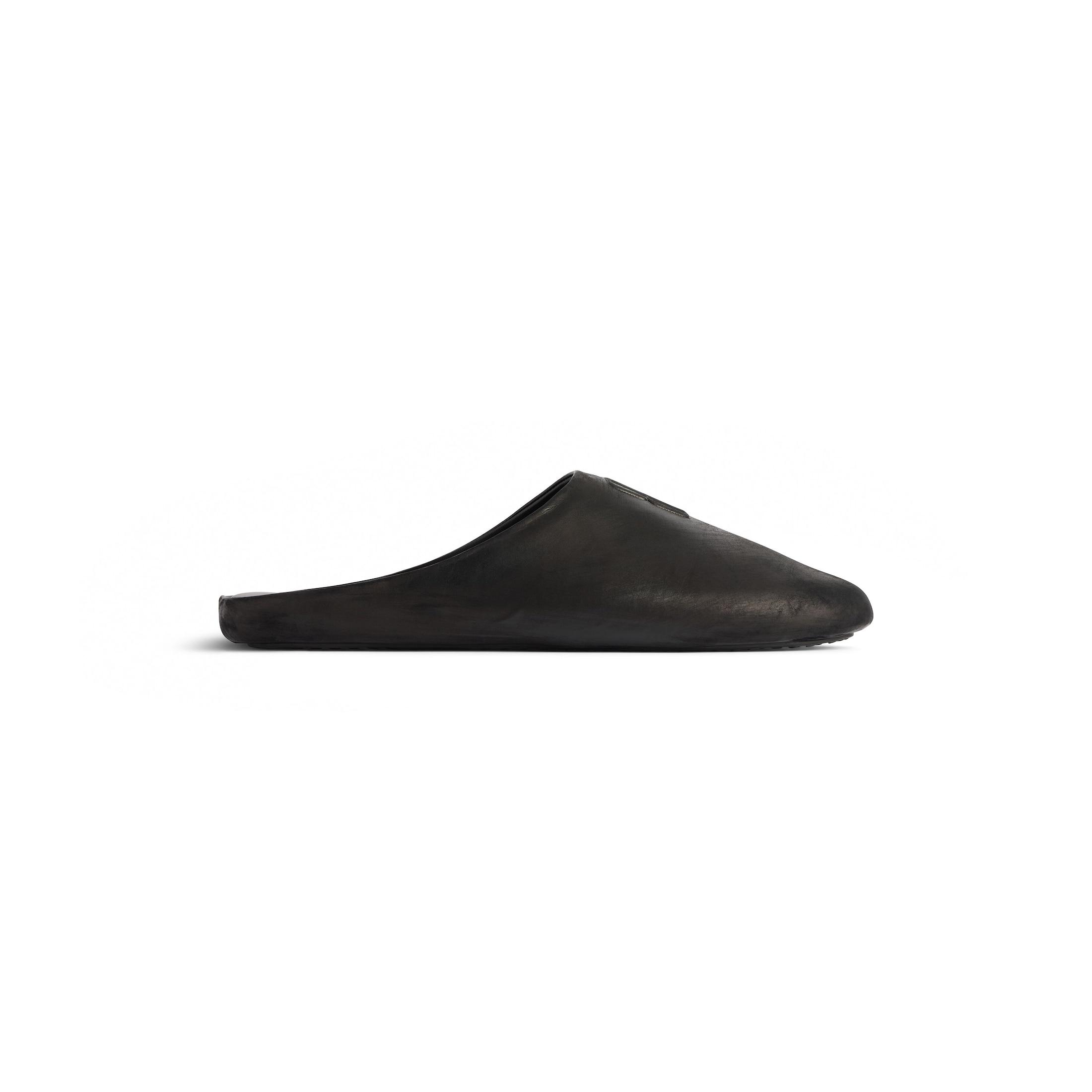 サンダル Balenciaga Black Leather Chateau Slippers 19294349_59274275_1000.jpg