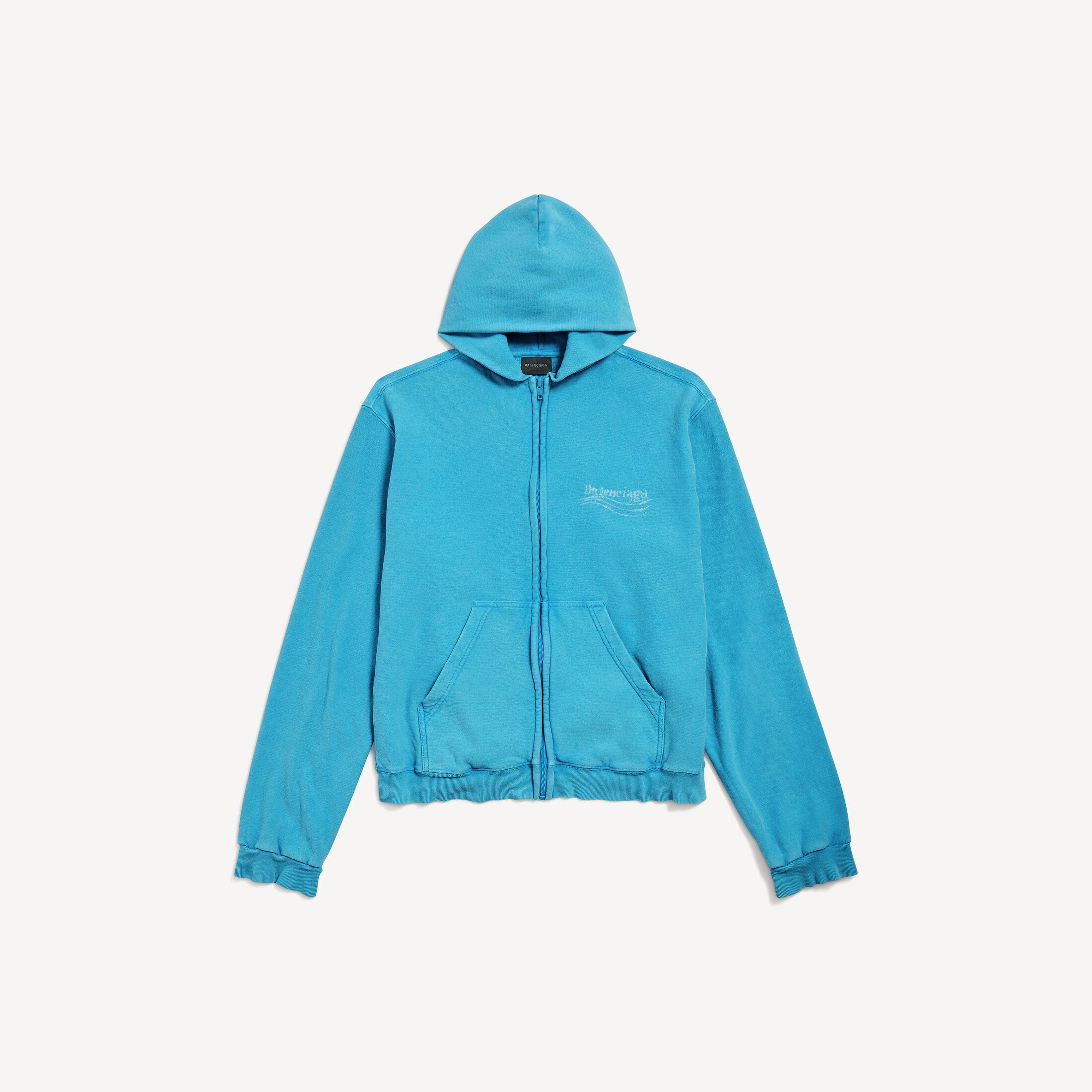 BALENCIAGA WASHED CRAYON POLITICAL パーカー Balenciaga Washed Crayon Political Zip-Up Hoodie Regular Fit in