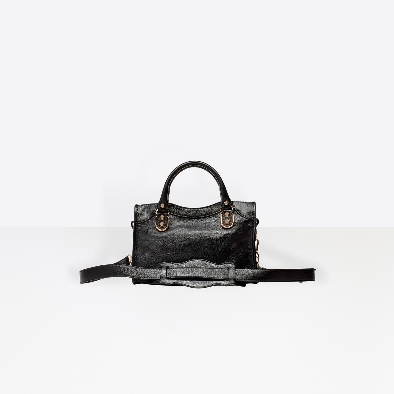 Balenciaga Leather Metallic Edge City Mini Shoulder Bag in Black | Lyst