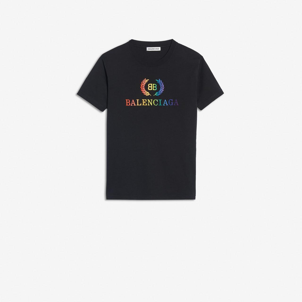 Camiseta De Algodón Jersey Con Logo Balenciaga de color Negro | Lyst