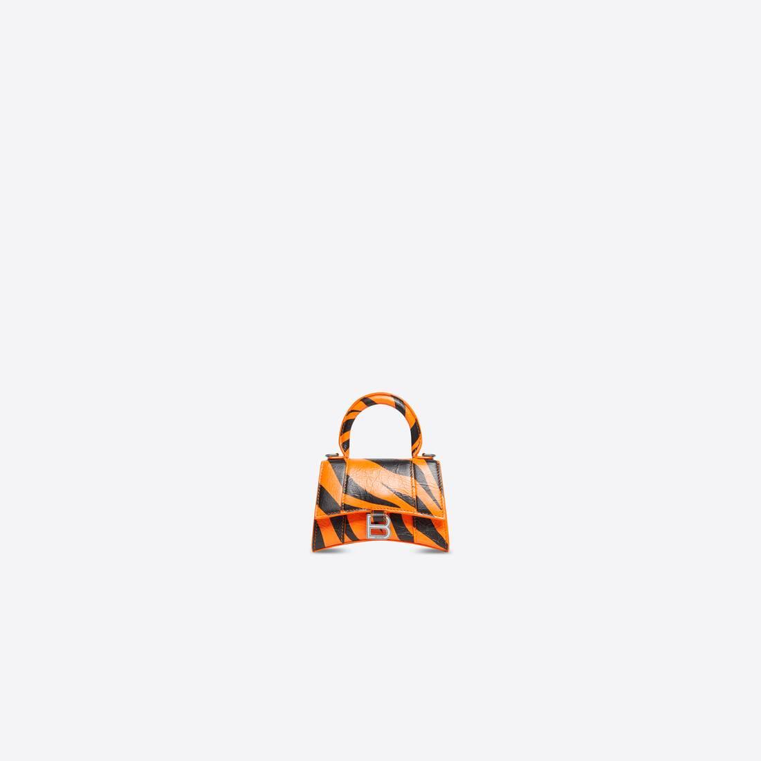 Balenciaga Year Of The Tiger Hourglass Mini Handbag With Chain Tiger  Printed in Orange | Lyst